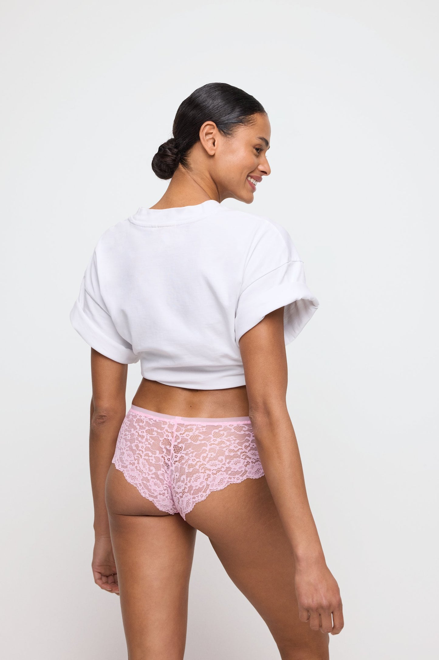 Marie Jo Color Studio Brief styled on model in Lily Rose