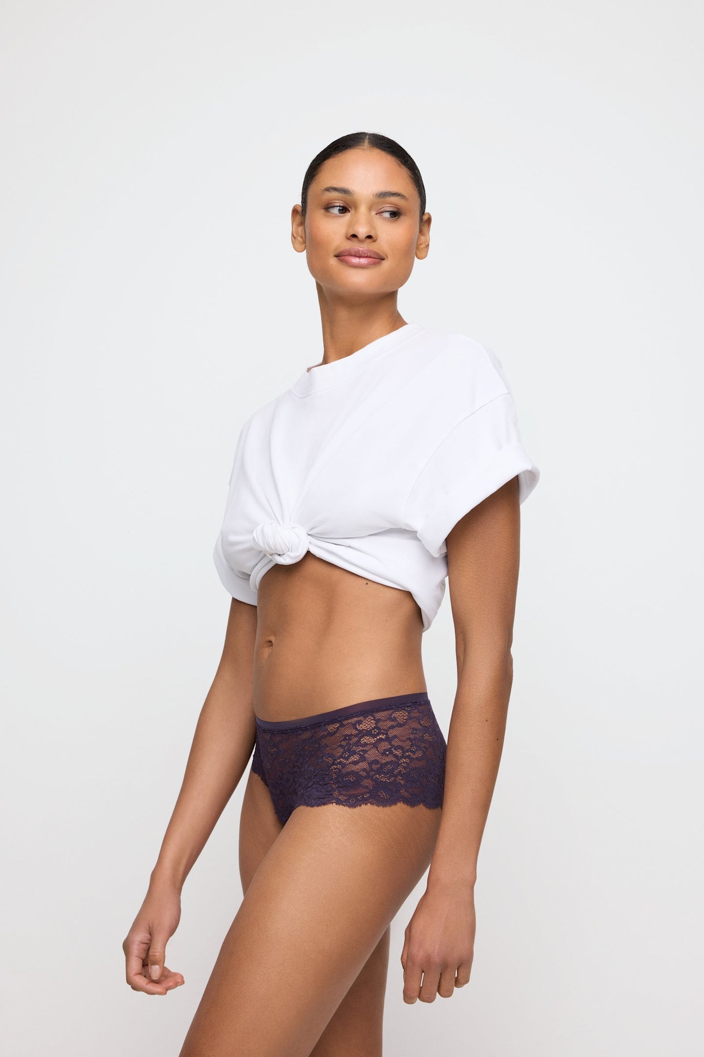Marie Jo Color Studio Brief styled on model in Amethyst