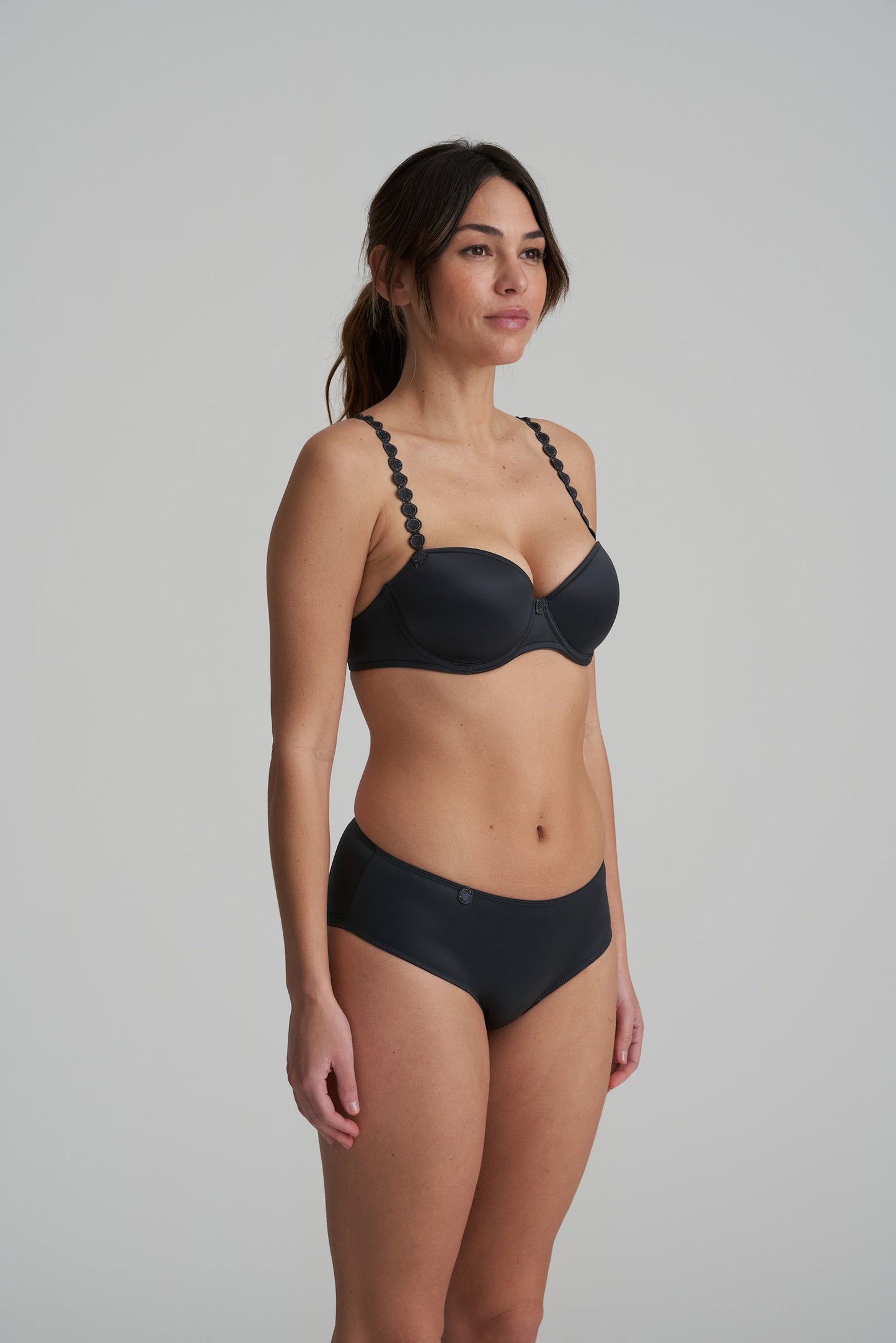 Marie Jo Tom Brief styled on model in Graphite Grey