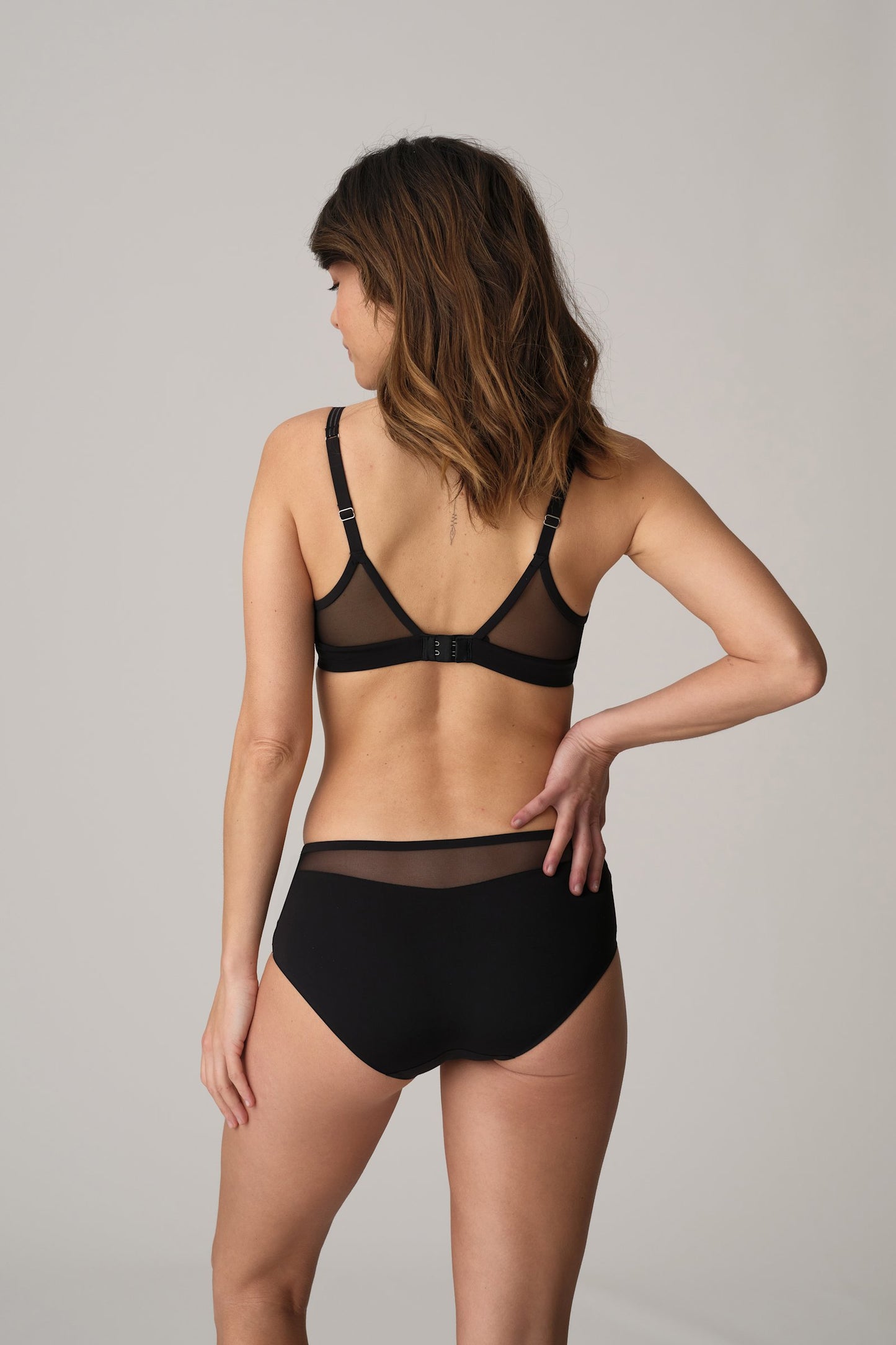 Marie Jo Louie Spacer Bra styled on model in Black