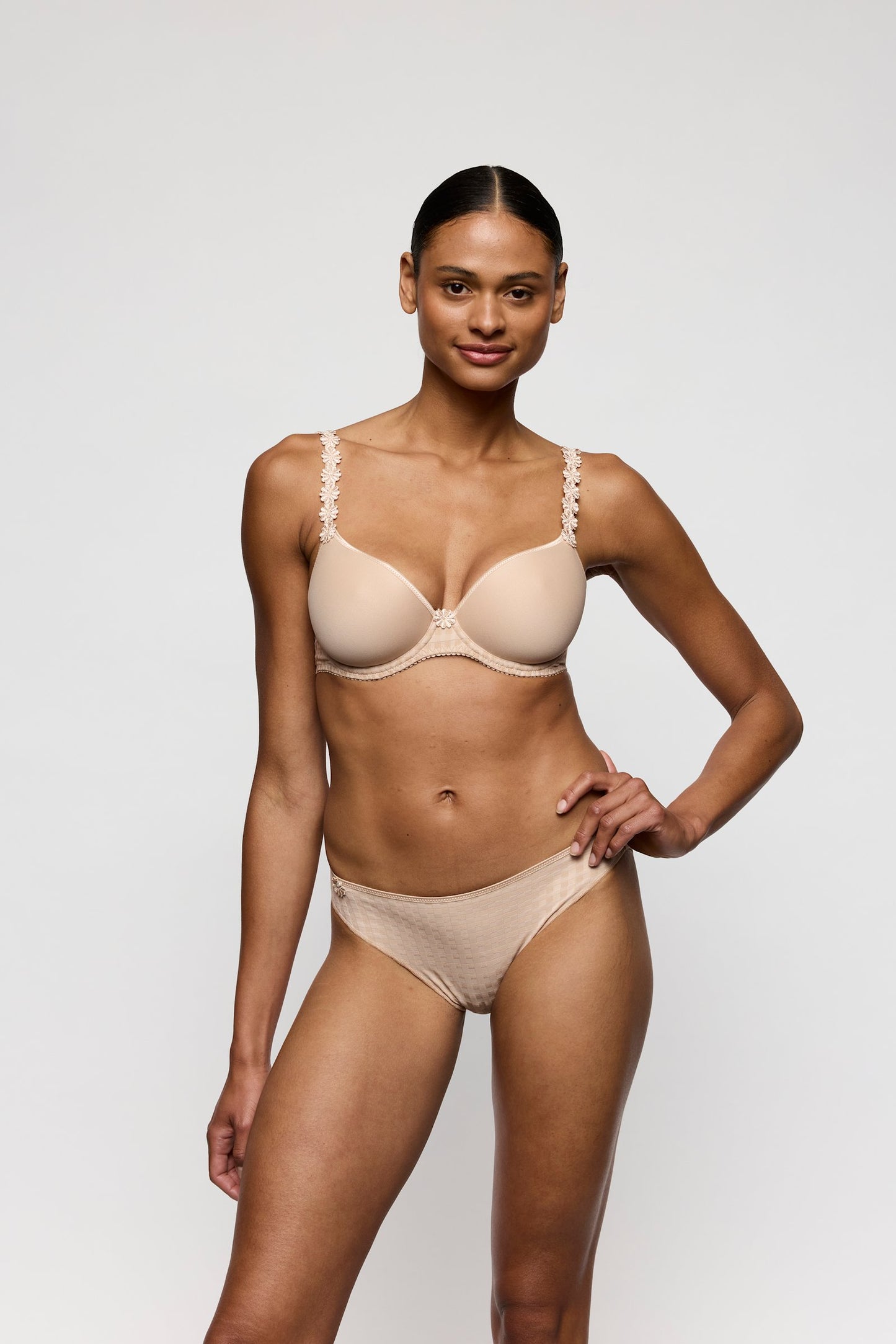 Marie Jo Avero Brief styled on model in Caffé Latte