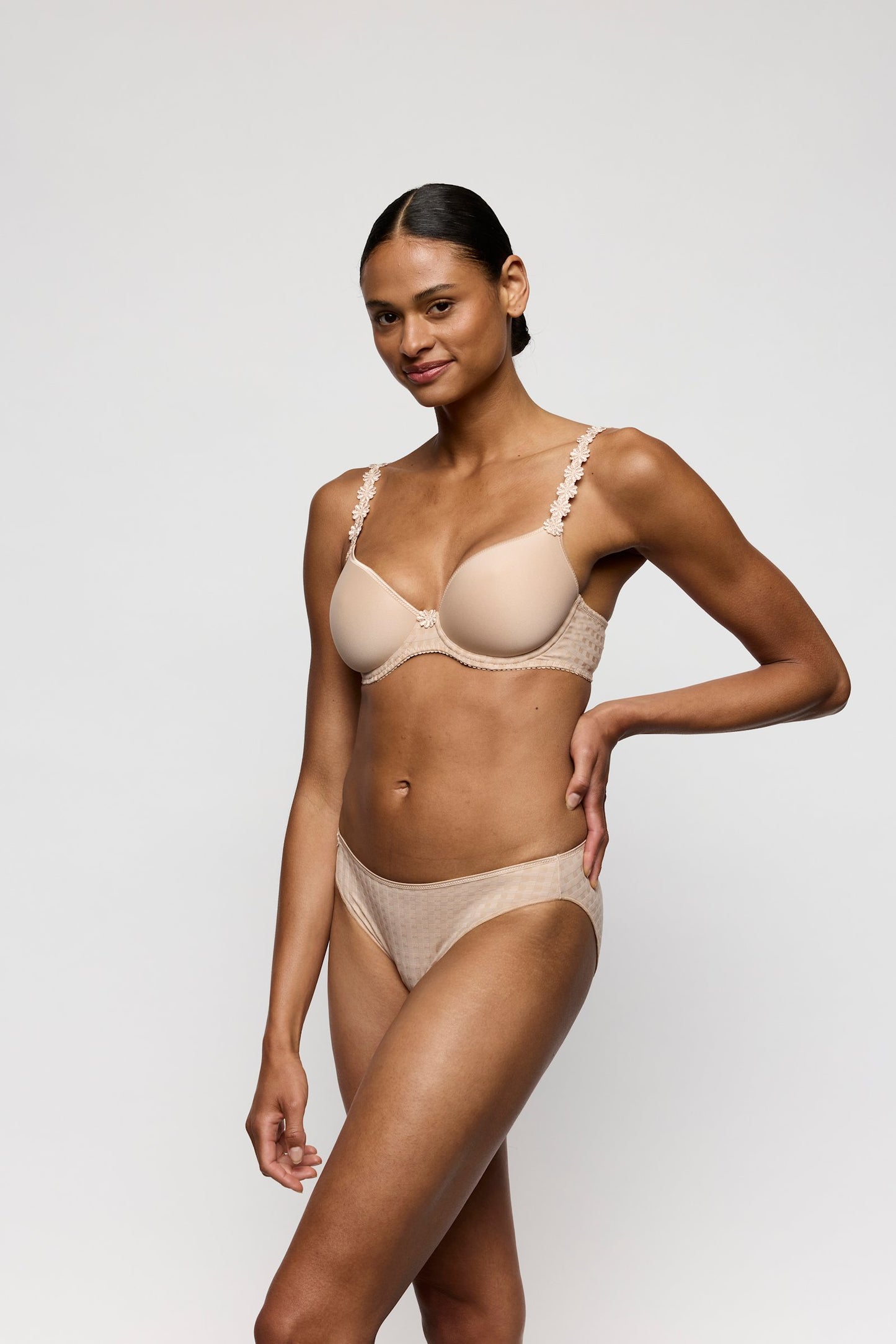 Marie Jo Avero Brief styled on model in Caffé Latte