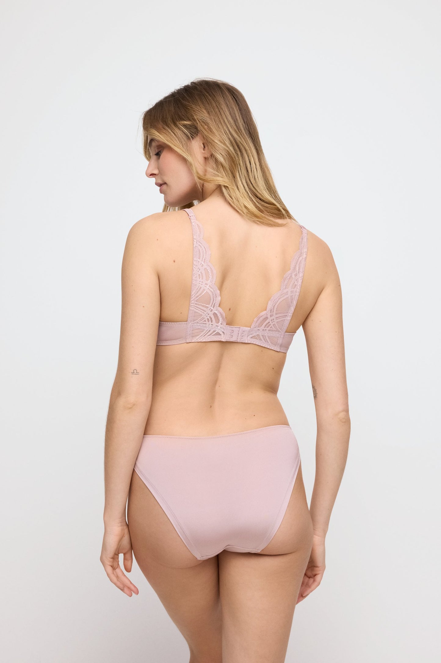 Marie Jo Cathia Spacer Bra styled on model in Bois De Rose