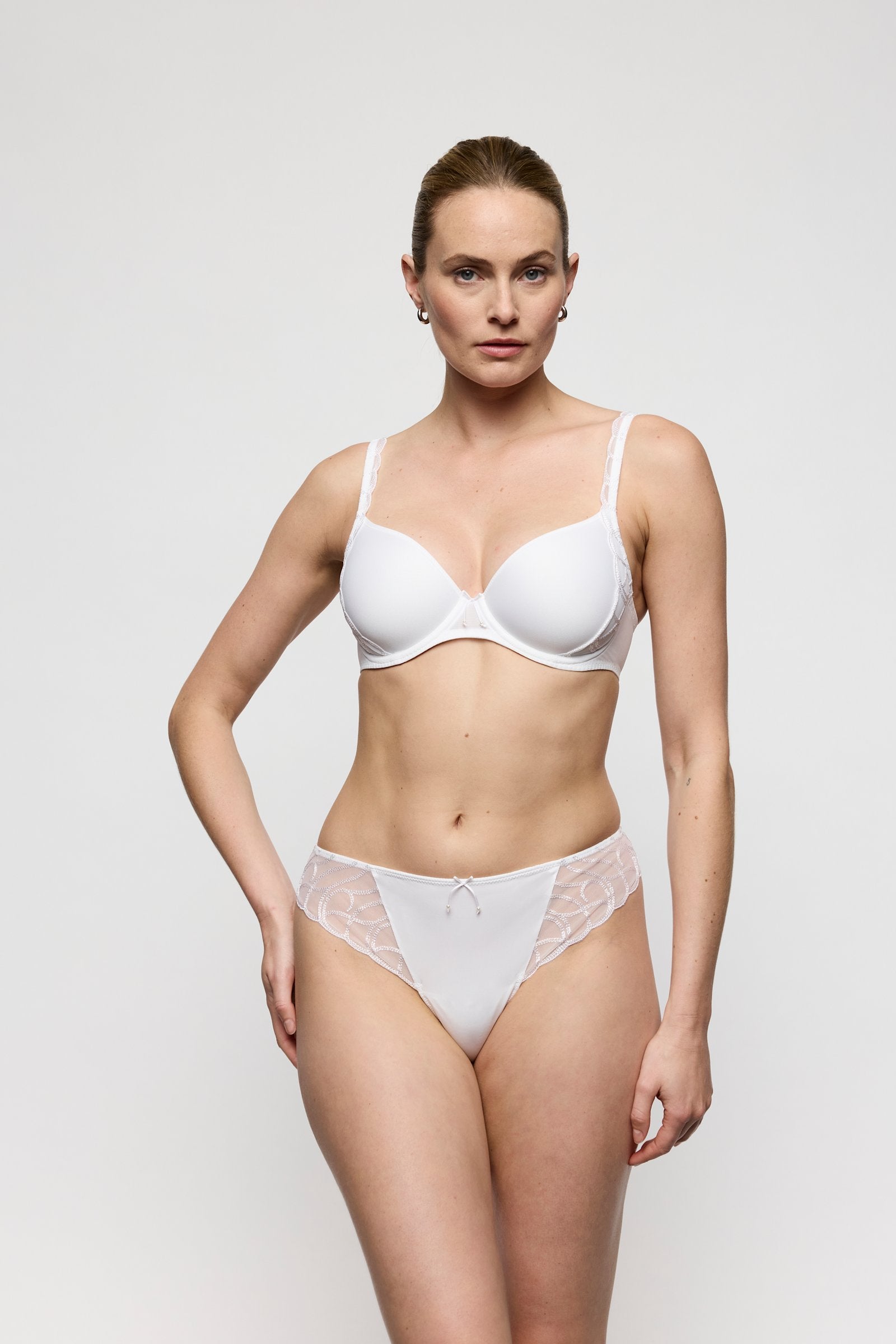 Marie Jo Heleen Thong styled on model in White