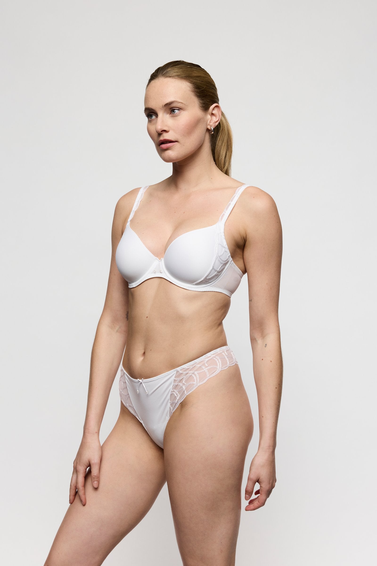 Marie Jo Heleen Thong styled on model in White