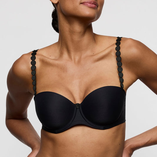 Marie Jo Tom Strapless Bra front view in Charcoal