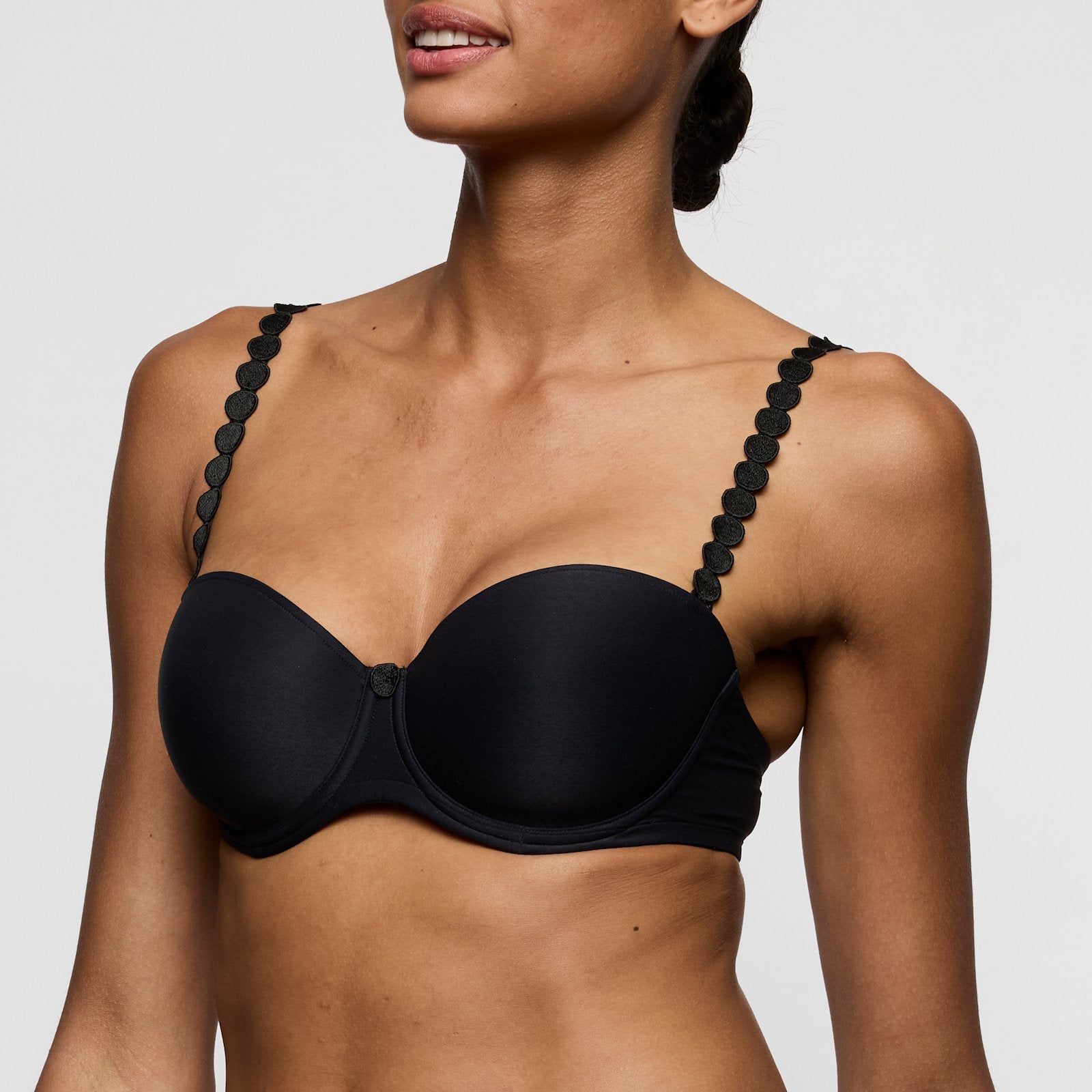 Marie Jo Tom Strapless Bra detail view in Charcoal