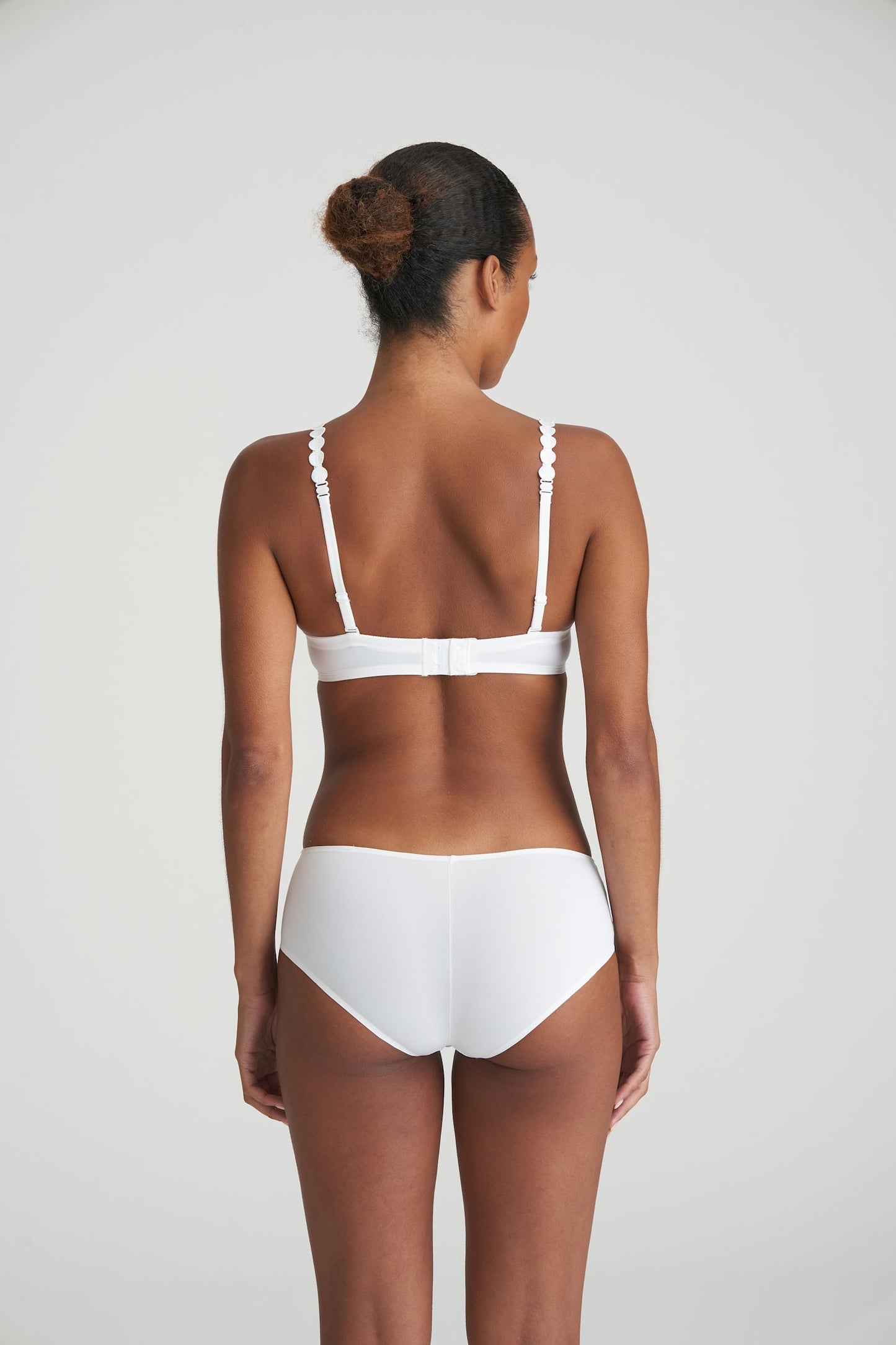 Marie Jo Tom Strapless Bra styled on model in White