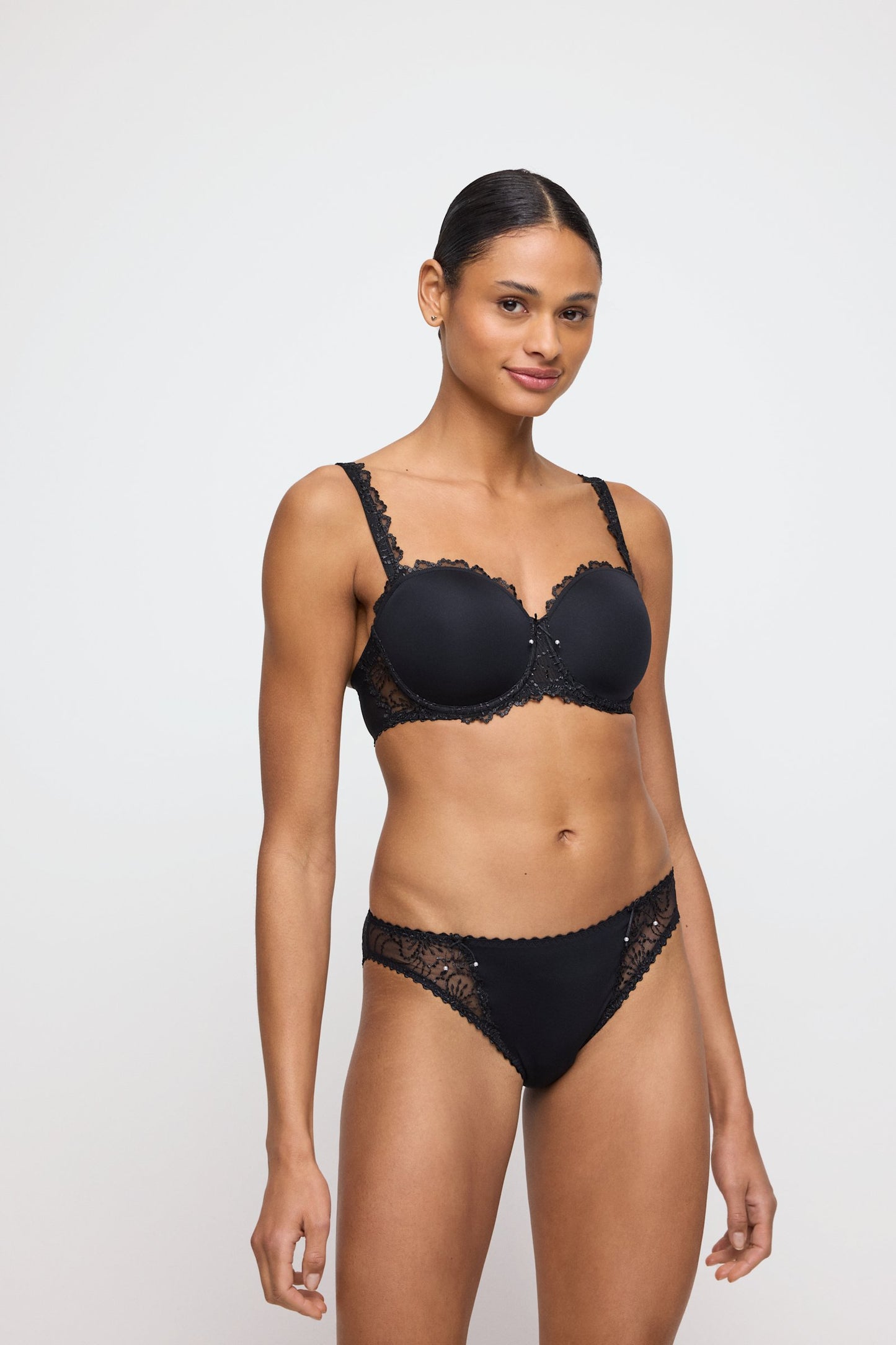 Marie Jo Jane Brief styled on model in Black