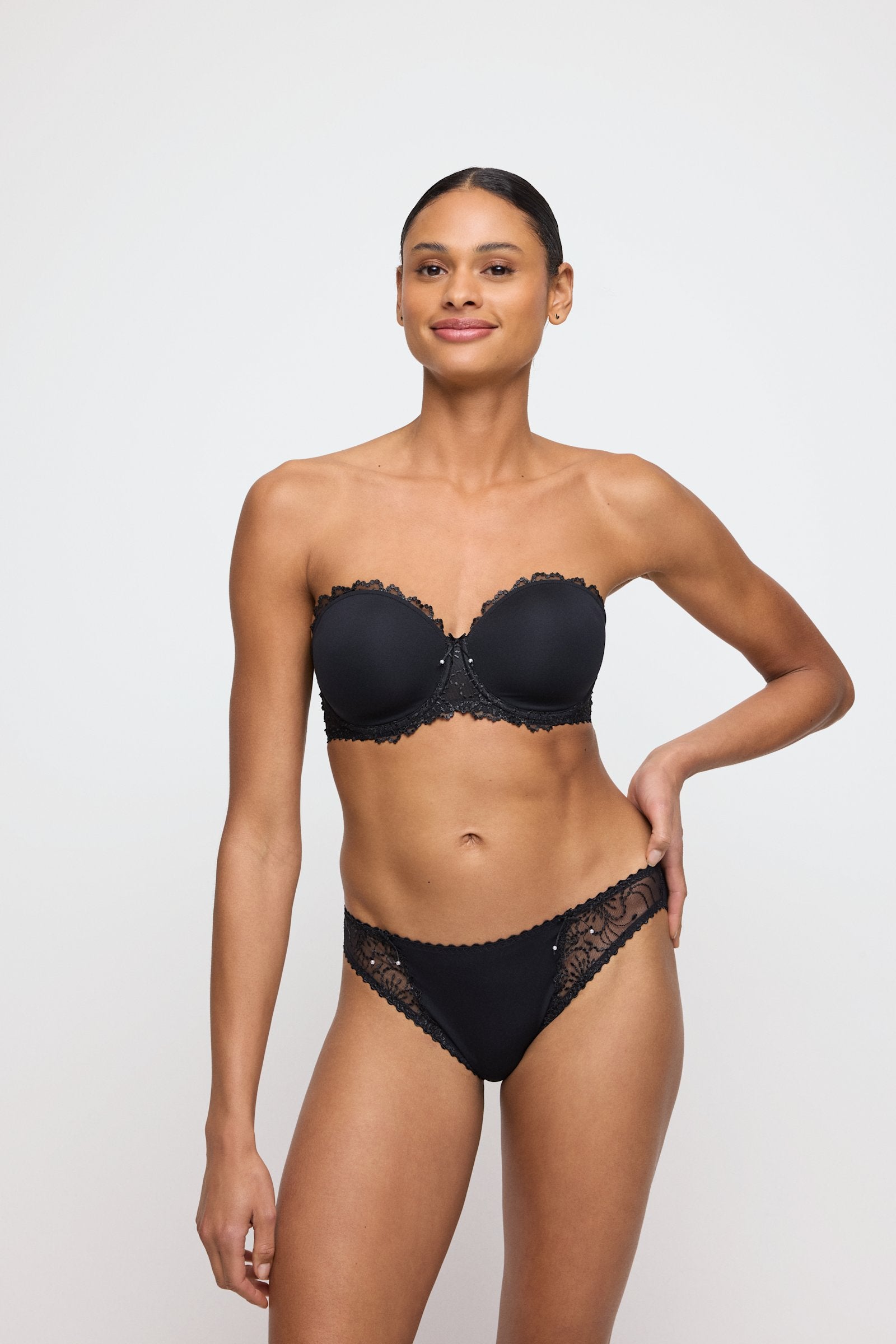 Marie Jo Jane Brief styled on model in Black