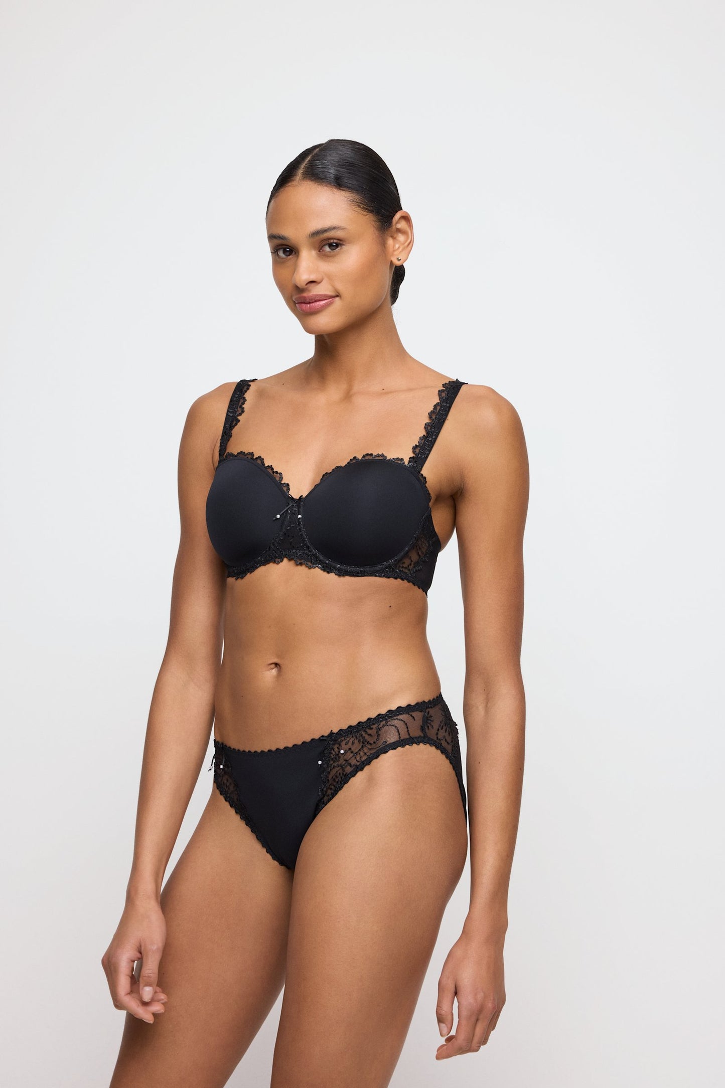 Marie Jo Jane Brief styled on model in Black