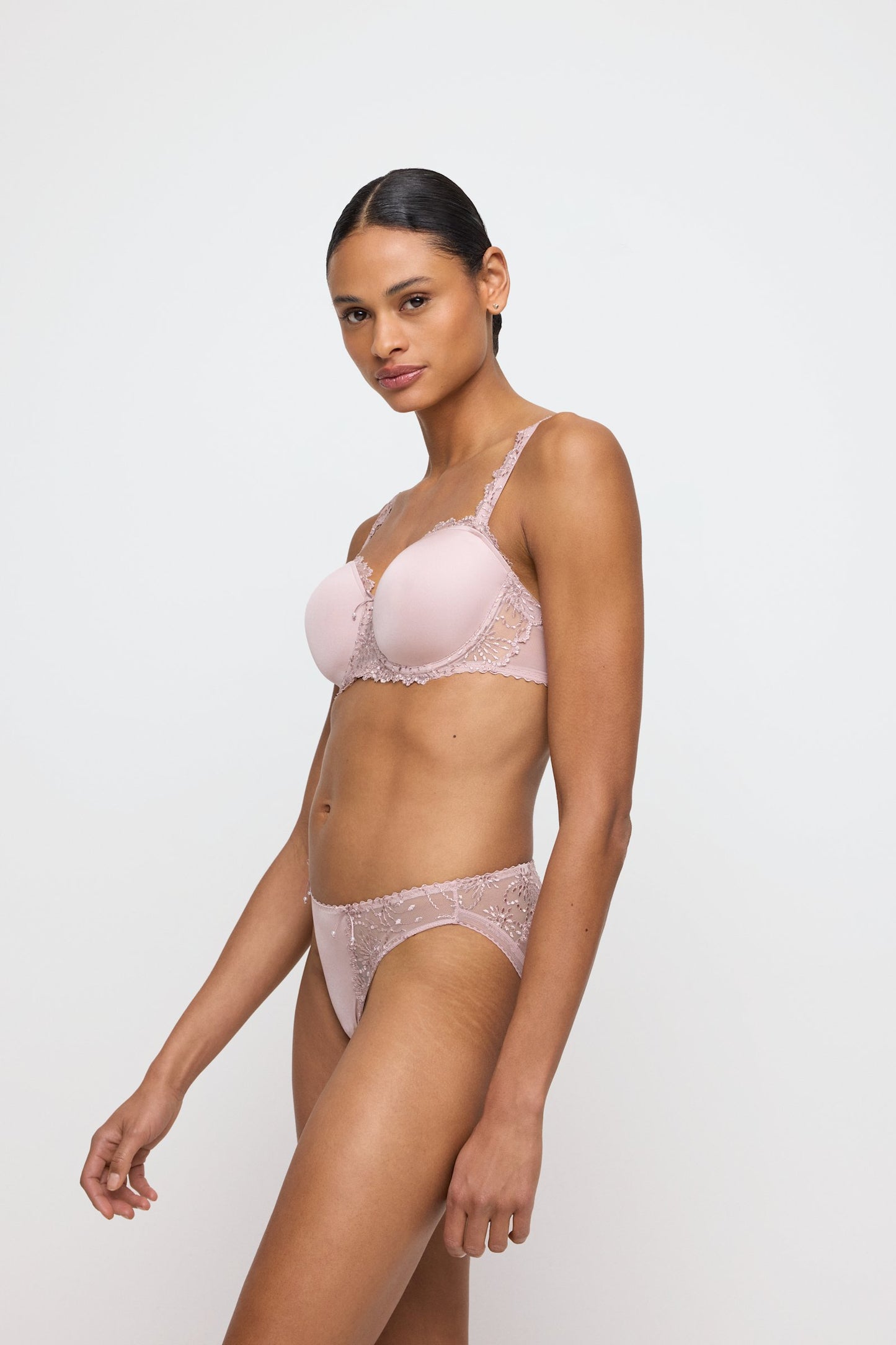 Marie Jo Jane Brief styled on model in Bois De Rose