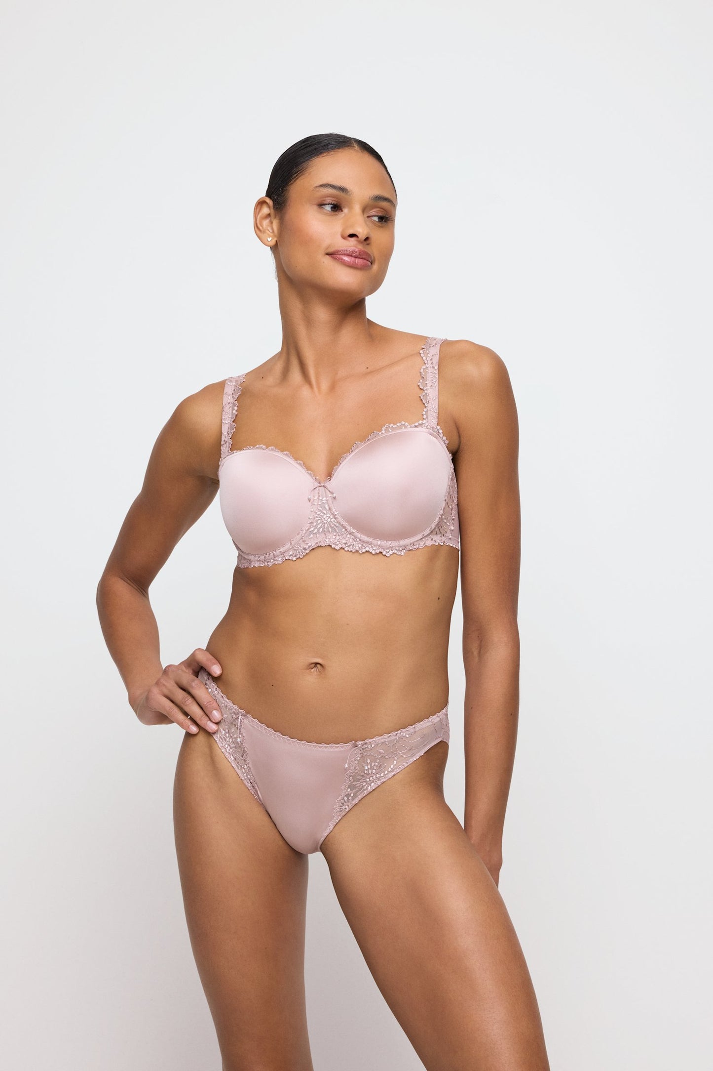 Marie Jo Jane Brief styled on model in Bois De Rose