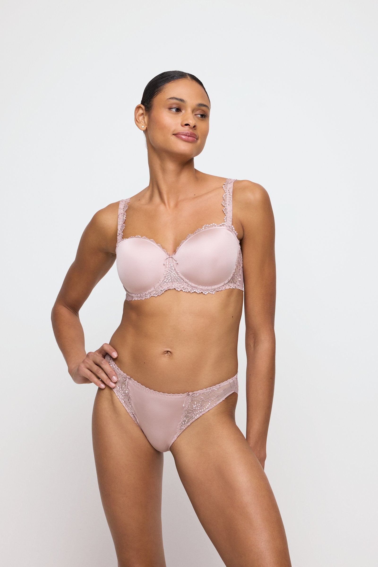 Marie Jo Jane Brief styled on model in Bois De Rose