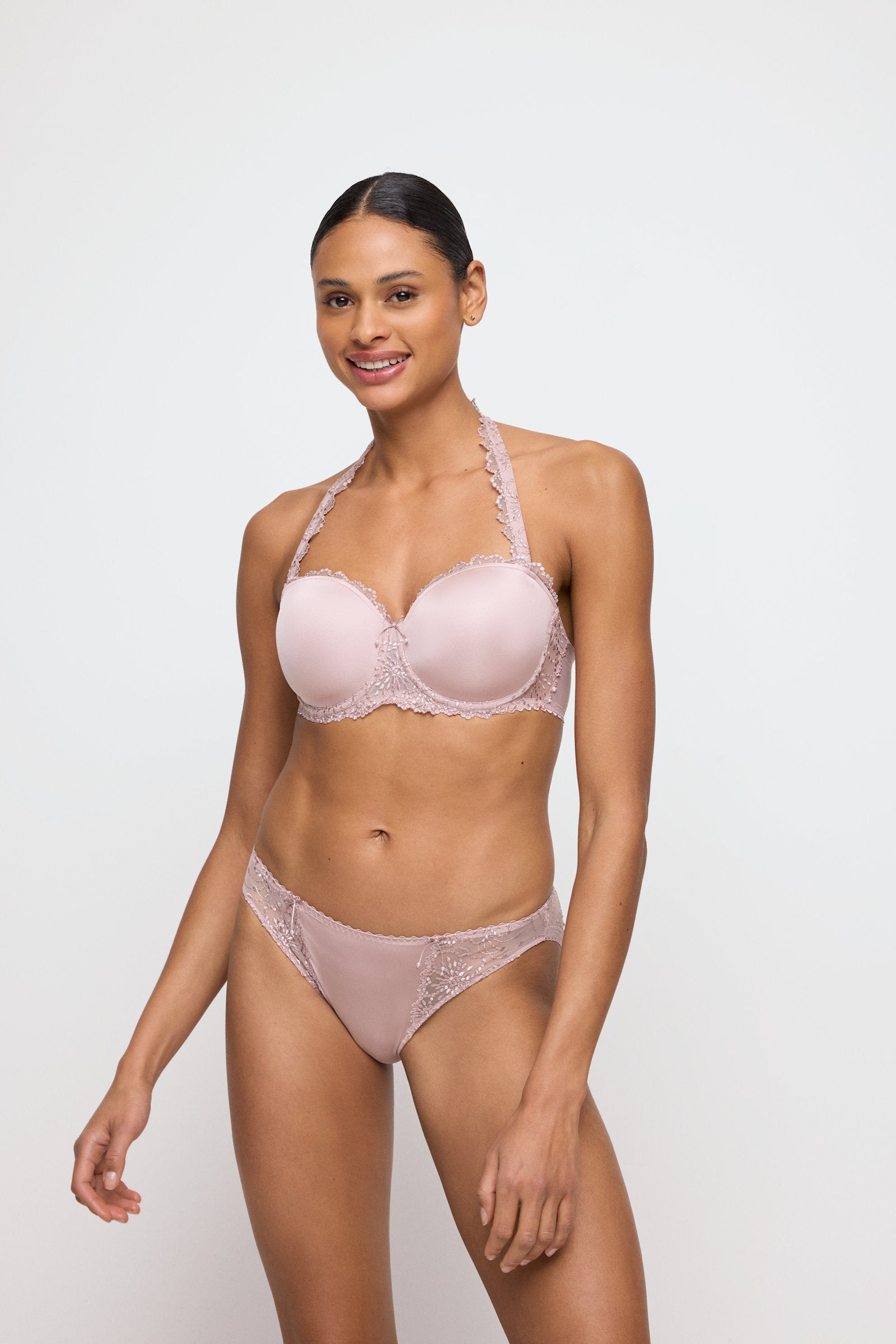 Marie Jo Jane Brief styled on model in Bois De Rose