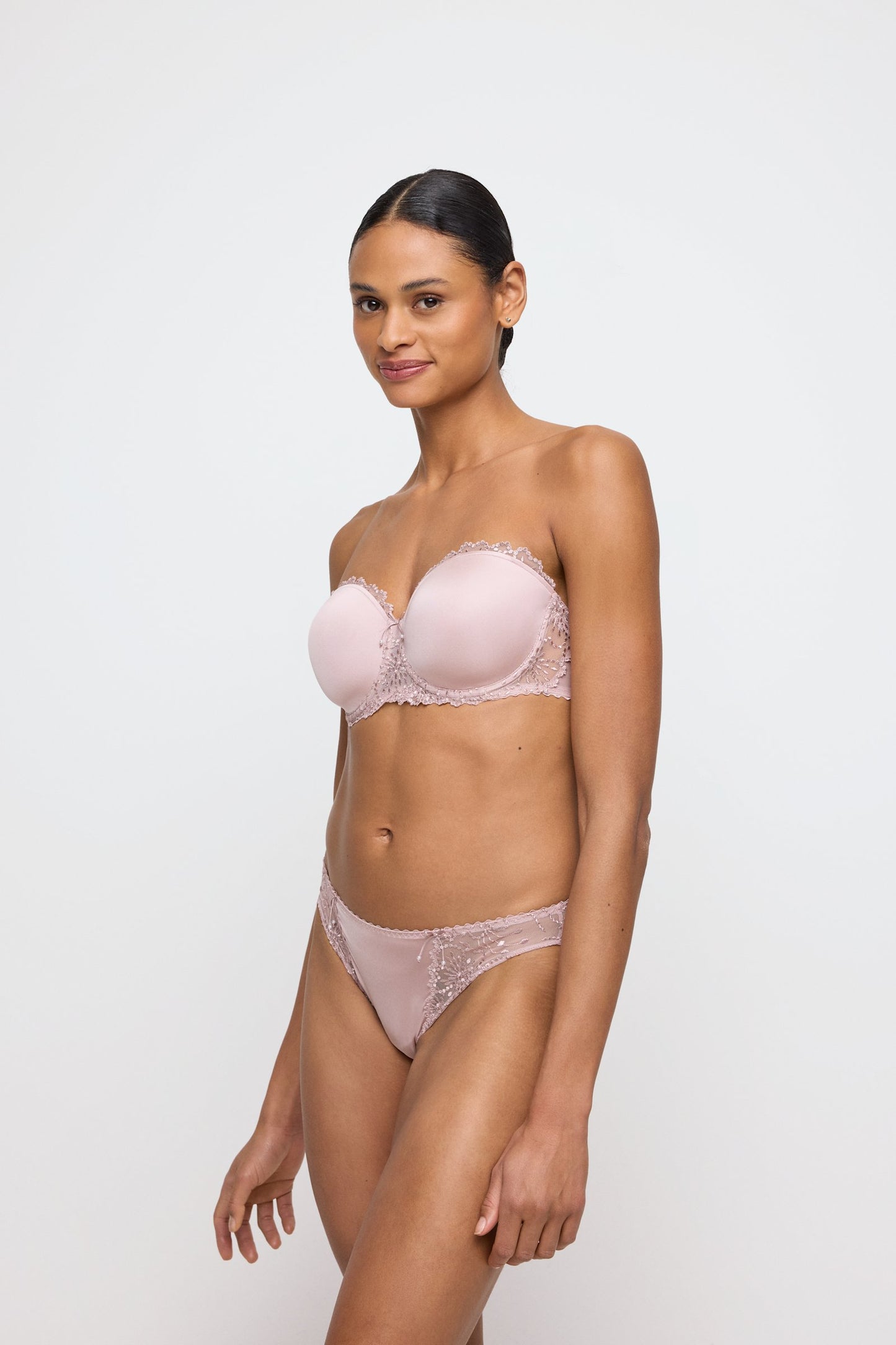 Marie Jo Jane Brief styled on model in Bois De Rose