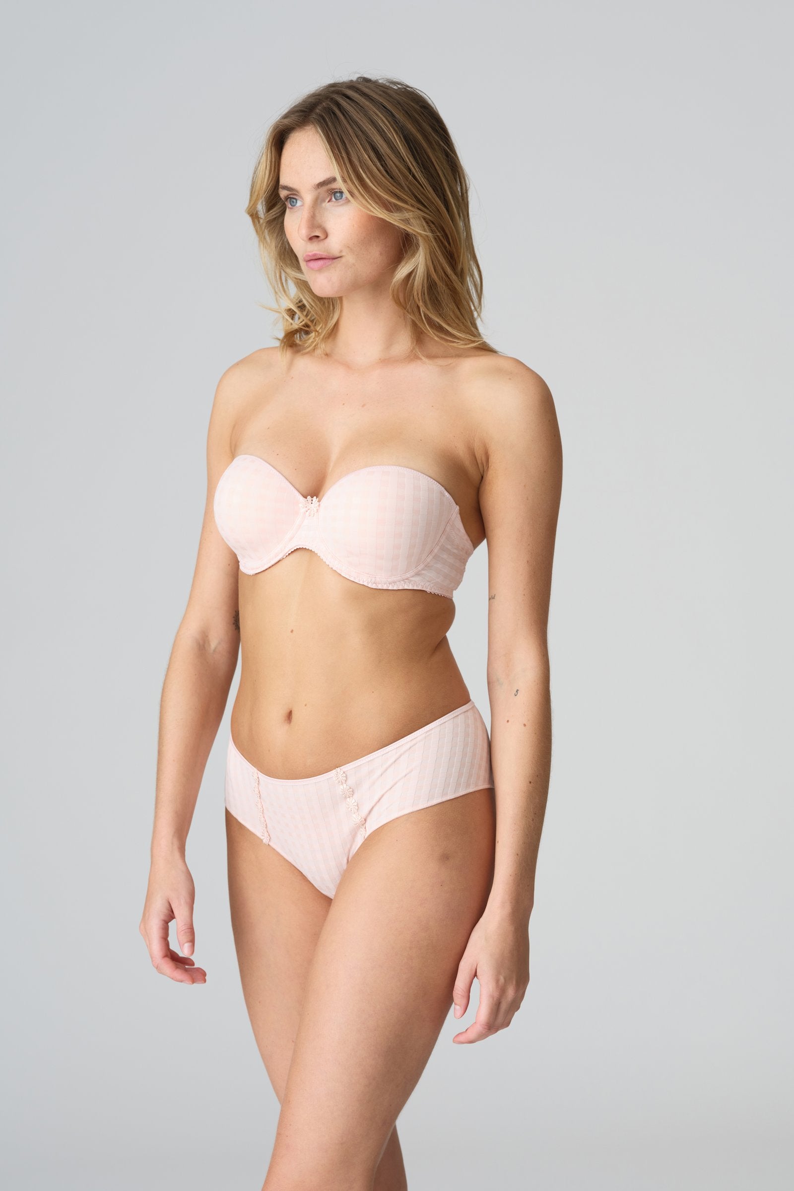 Marie Jo Avero Brief styled on model in Pearly Pink
