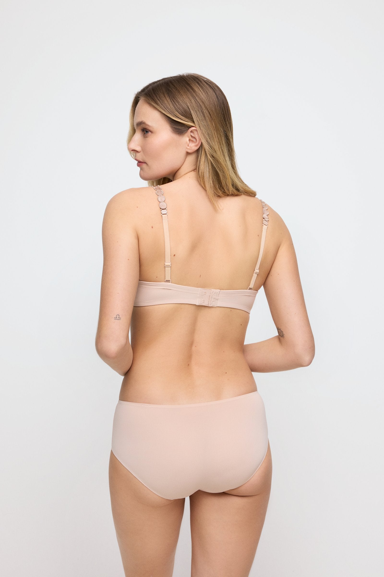 Marie Jo Tom Brief styled on model in Caffé Latte