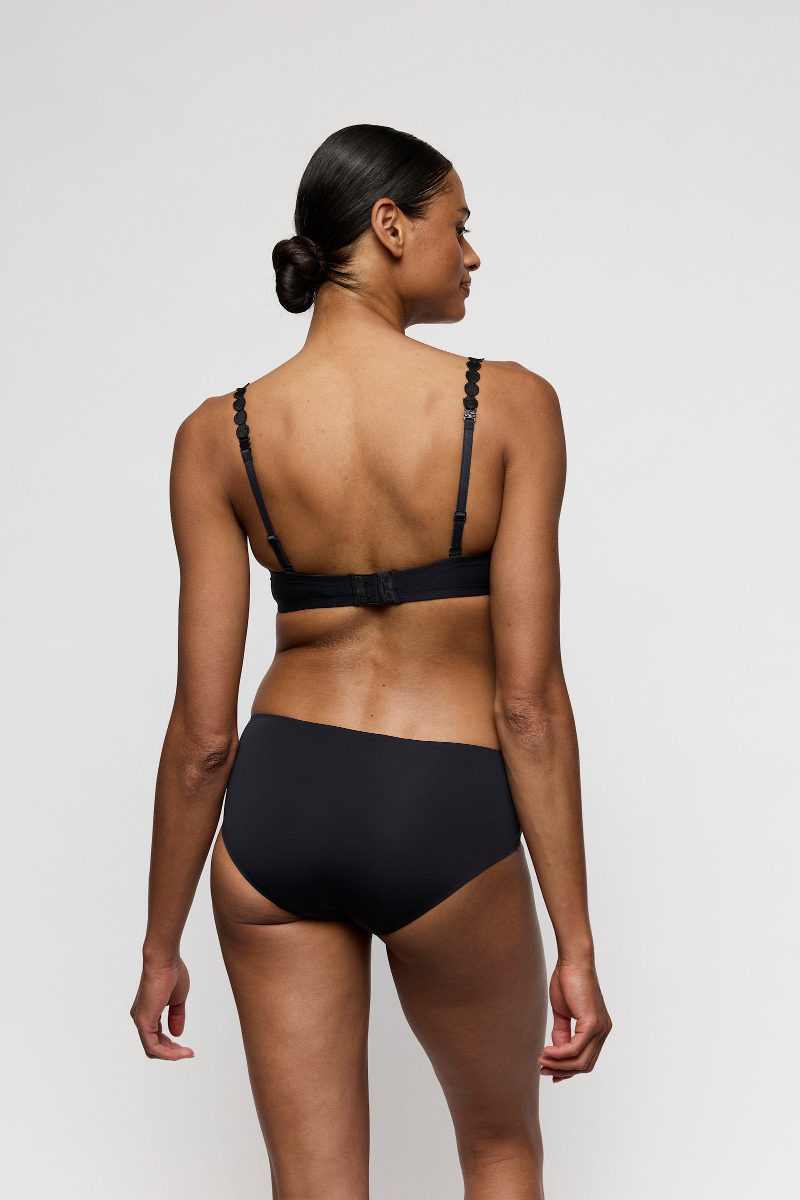 Marie Jo Tom Brief styled on model in Charcoal