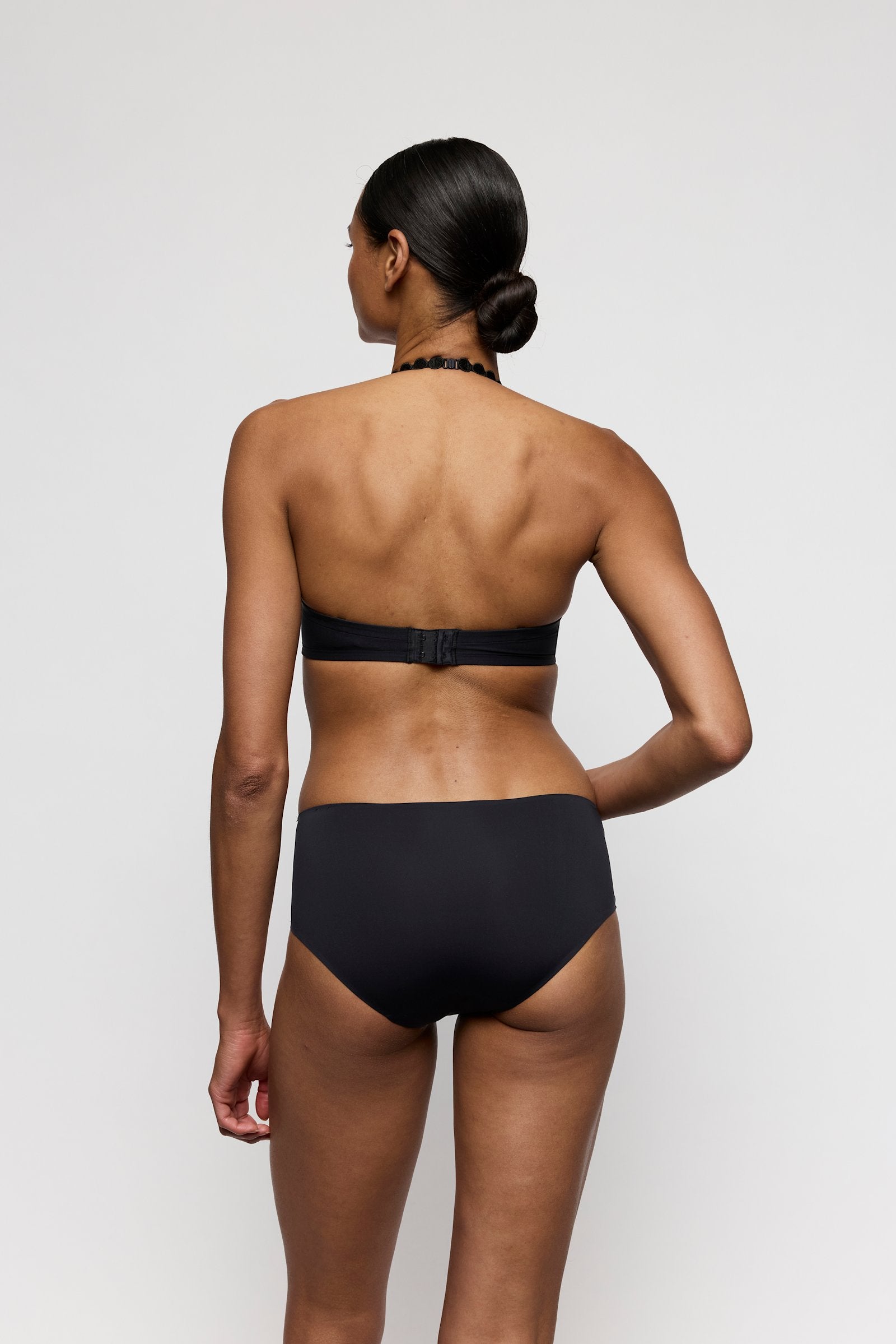 Marie Jo Tom Brief styled on model in Charcoal