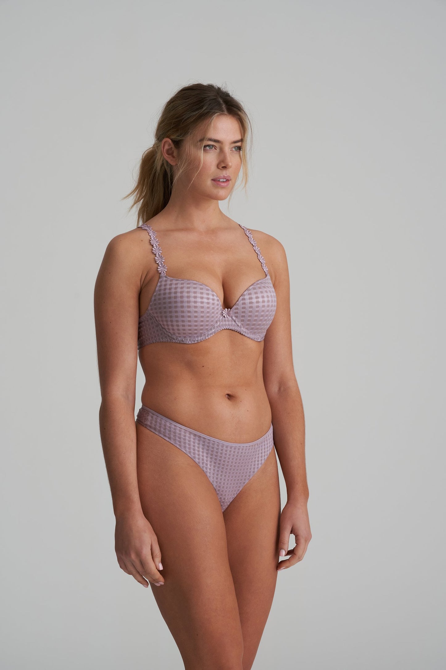 Marie Jo Avero Thong styled on model in Soft Sand