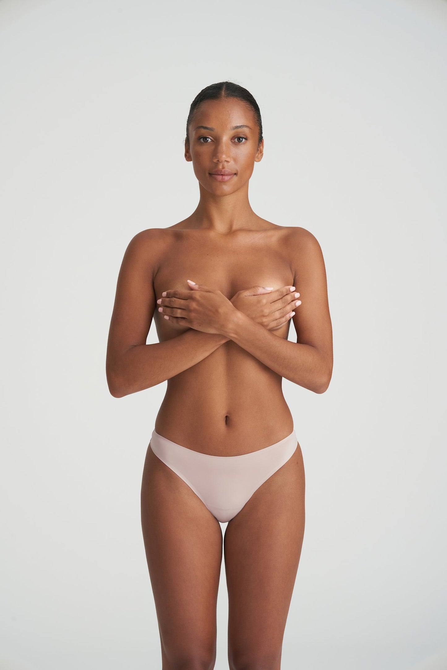 Marie Jo Color Studio Thong styled on model in Patine