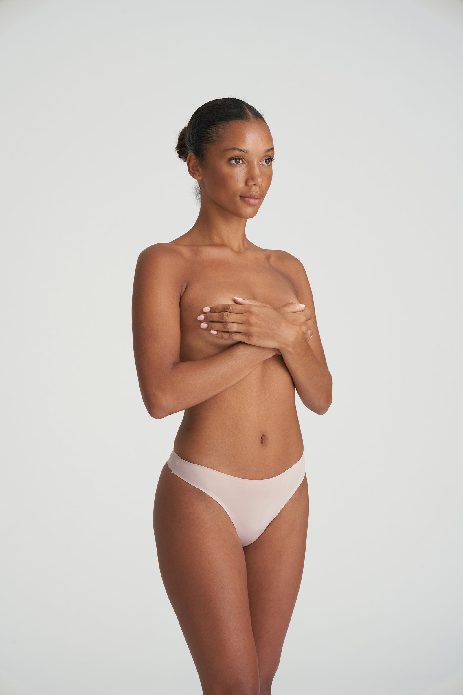 Marie Jo Color Studio Thong styled on model in Patine