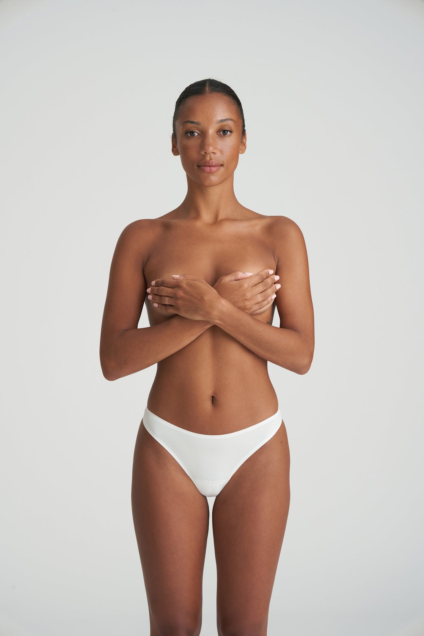 Marie Jo Color Studio Thong styled on model in Natural