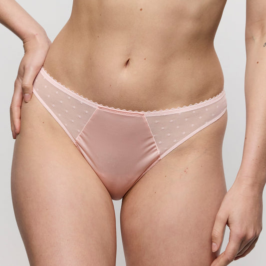 Marie Jo Noova Thong front view in Gardenia Rose