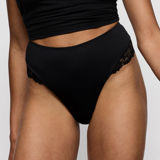 Marie Jo Soft Studio Thong front view in Black