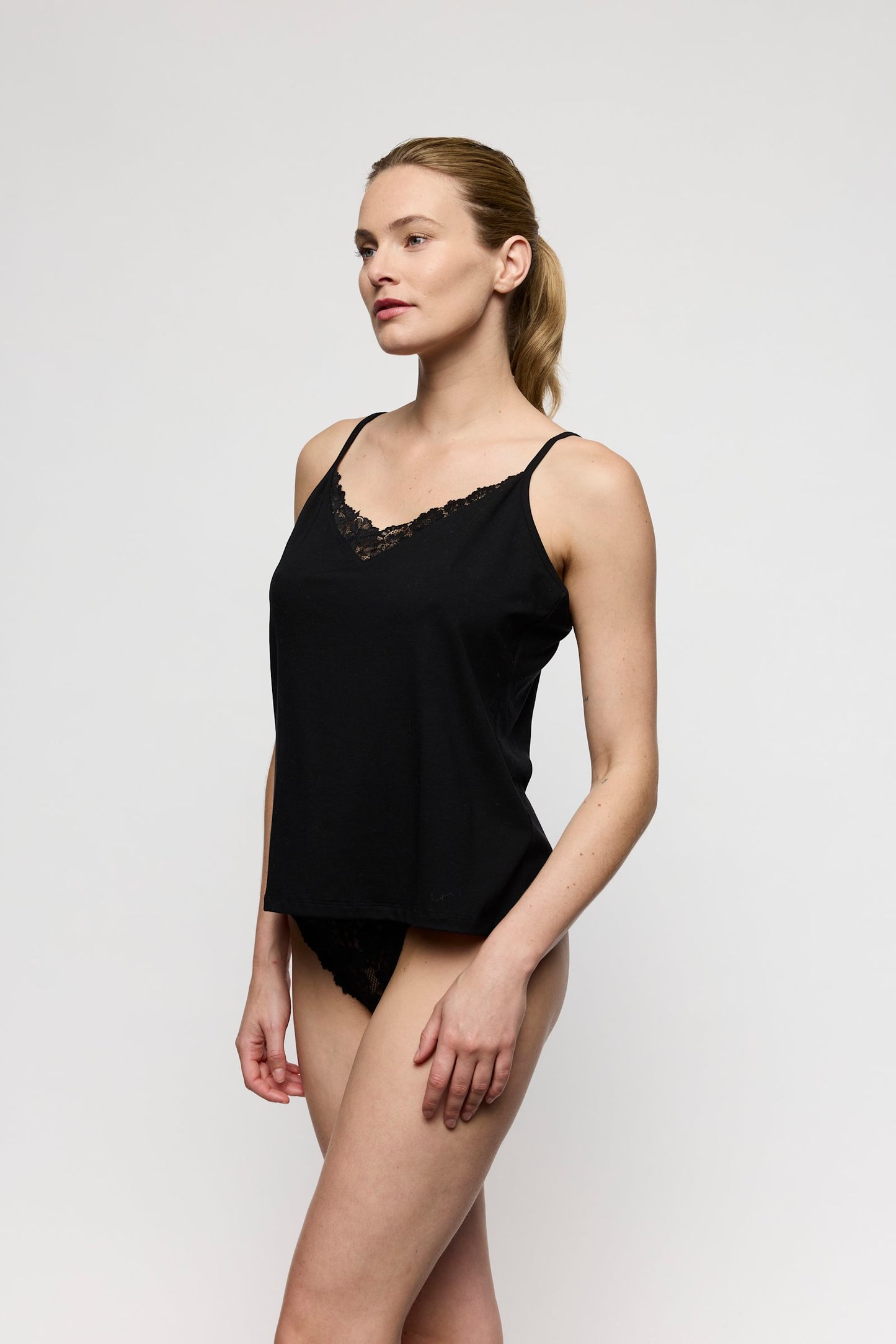 Marie Jo Soft Studio Bralette Top styled on model in Black