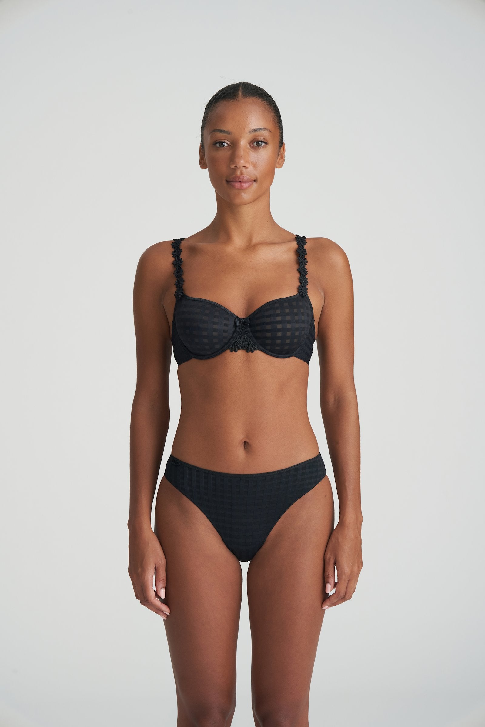 Marie Jo Avero Full Cup Bra styled on model in Black