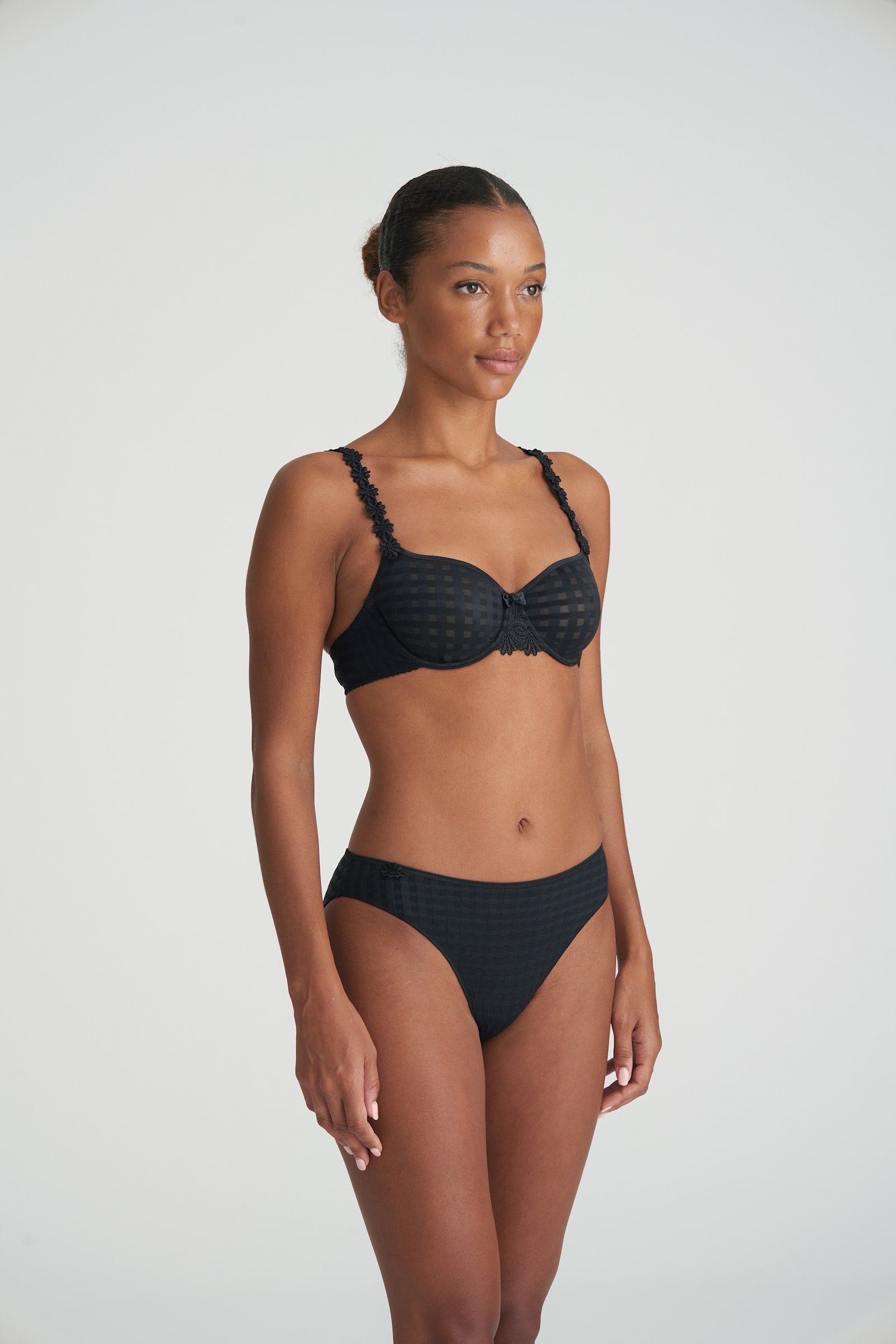 Marie Jo Avero Full Cup Bra styled on model in Black