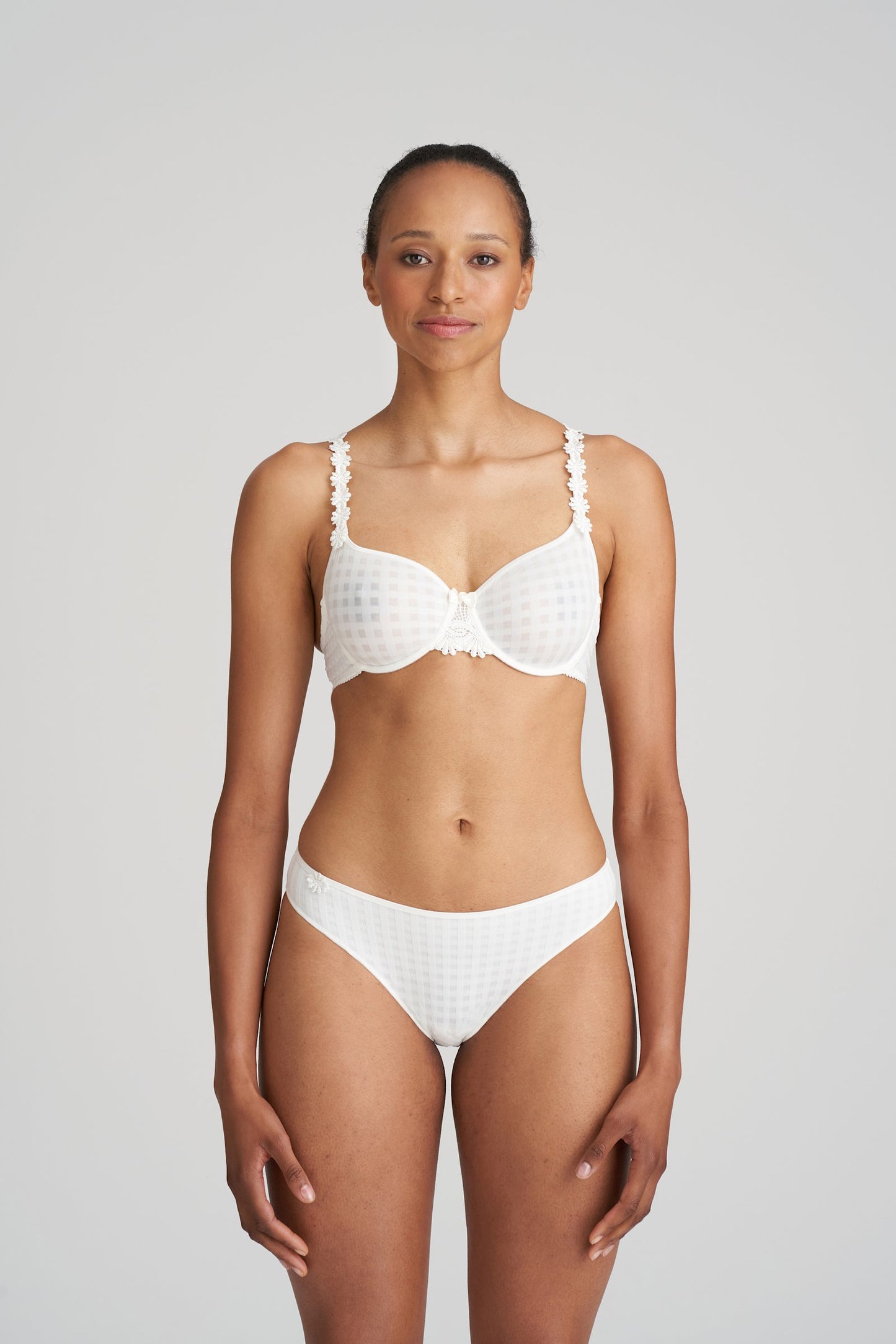 Marie Jo Avero Full Cup Bra styled on model in Natural