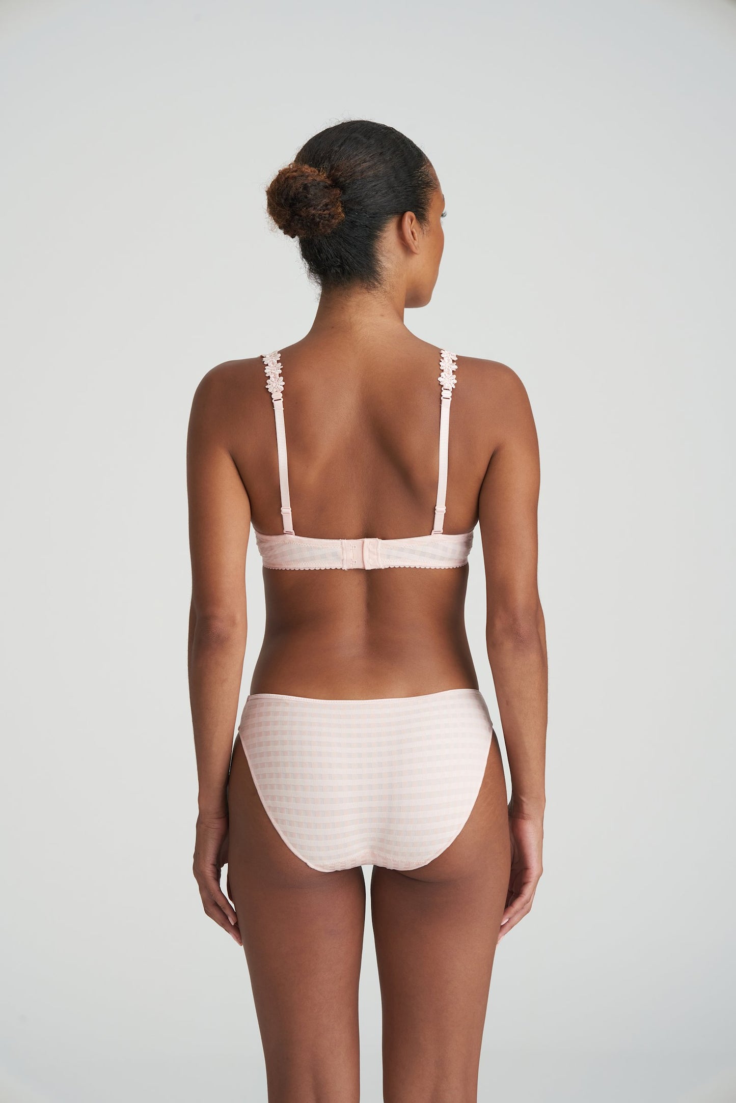 Marie Jo Avero Full Cup Bra styled on model in Pearly Pink