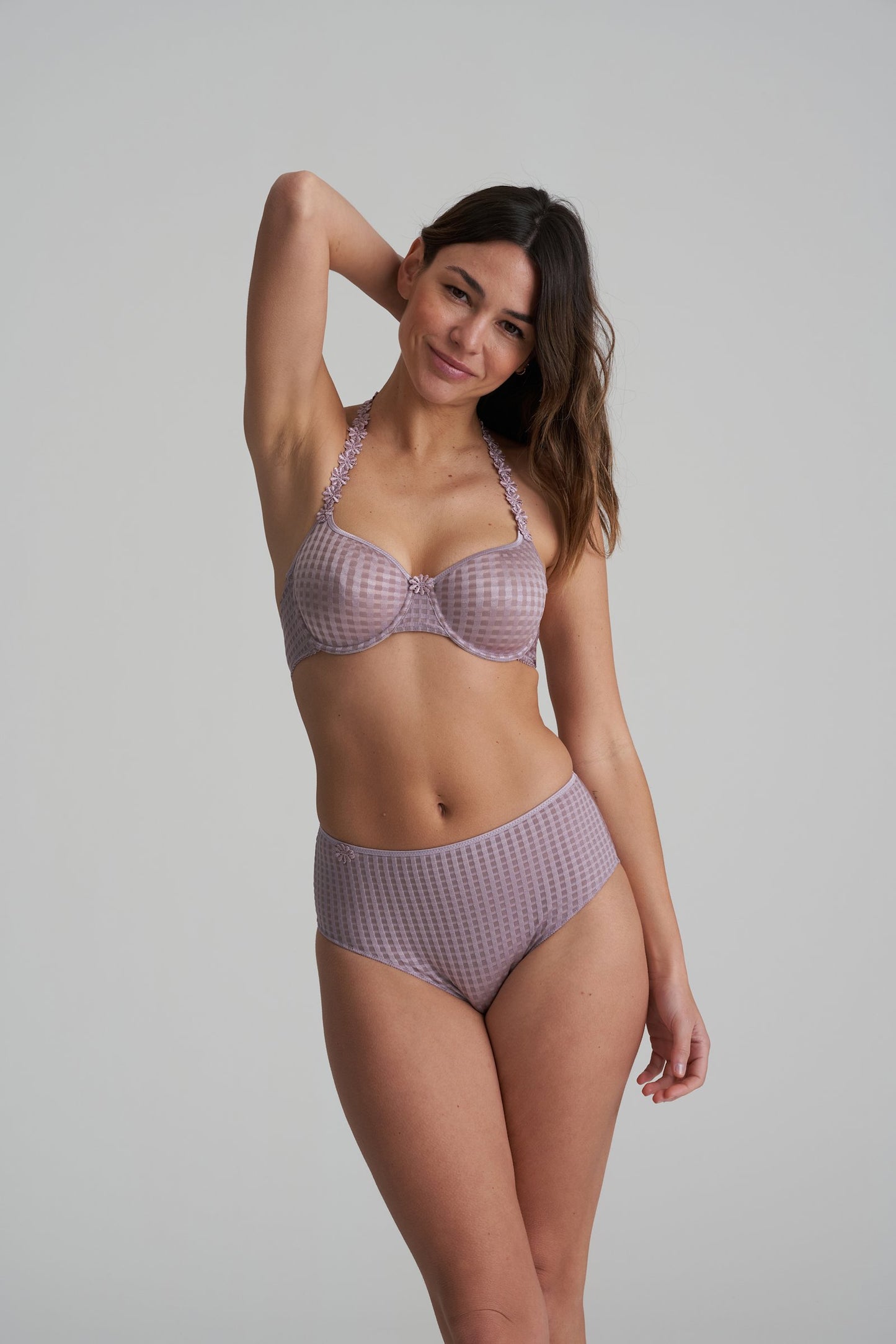 Marie Jo Avero Full Cup Bra styled on model in Soft Sand