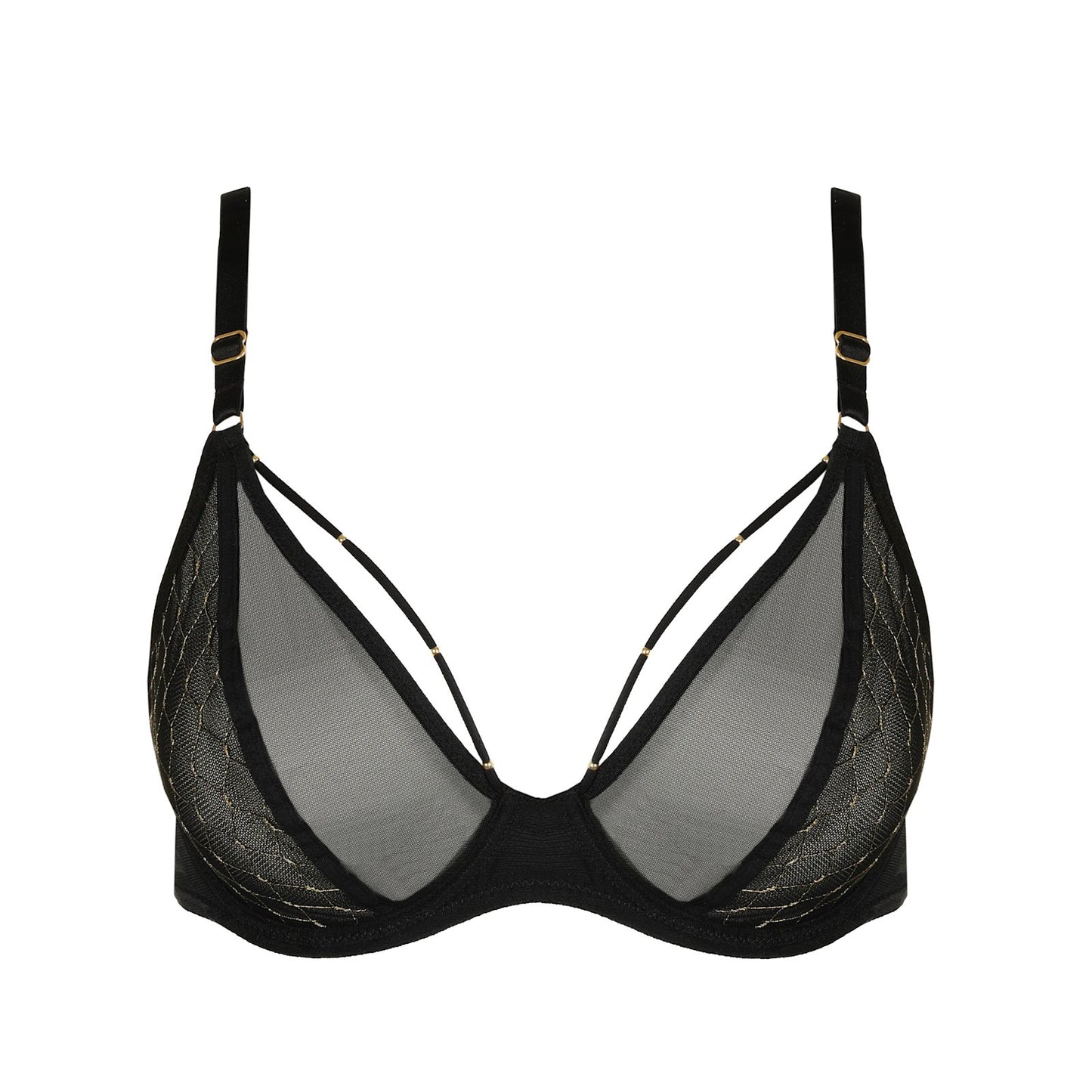 Marie Jo Colima Plunge Bra detail view in Black
