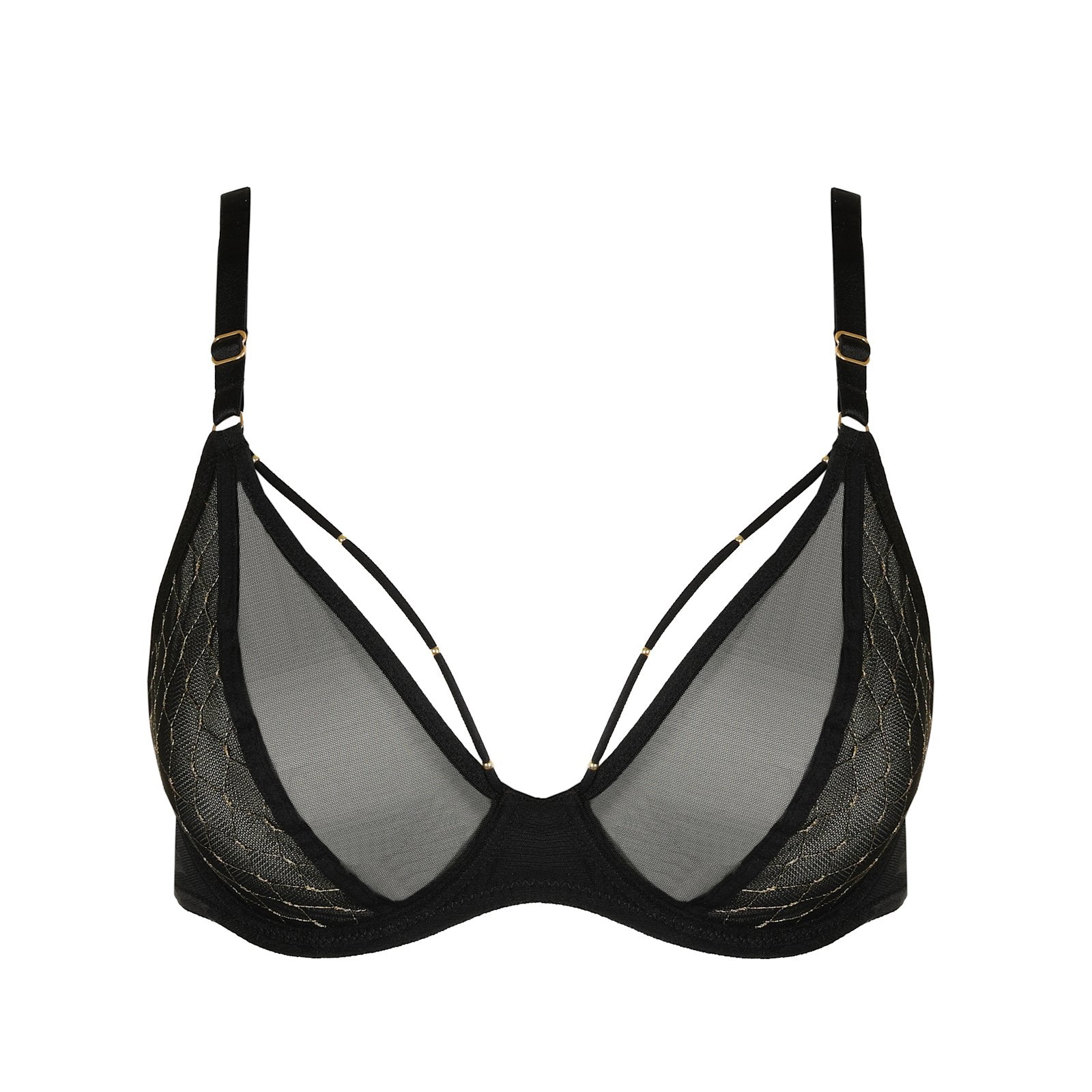 Marie Jo Colima Plunge Bra detail view in Black