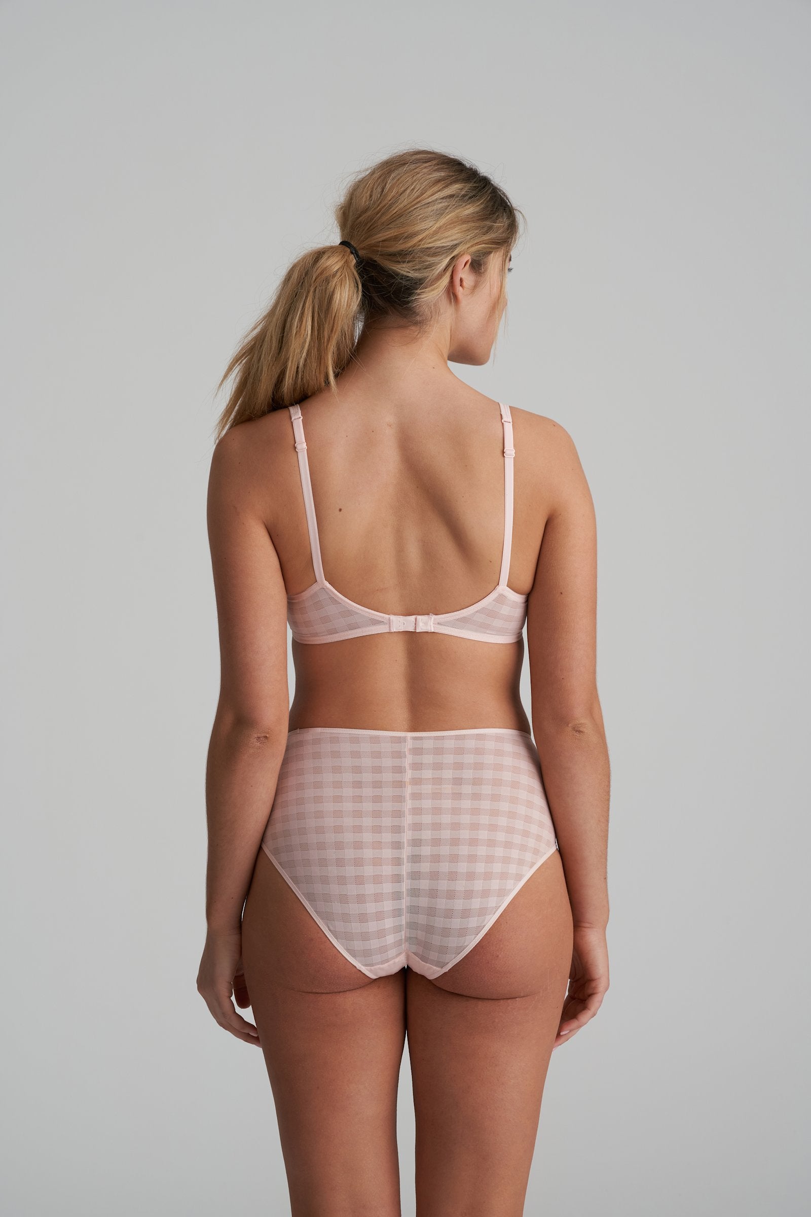 Marie Jo Jereme Full Cup Bra styled on model in Glossy Pink