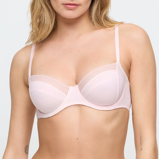 Marie Jo Milao Full Cup Bra front view in Pastel Pink