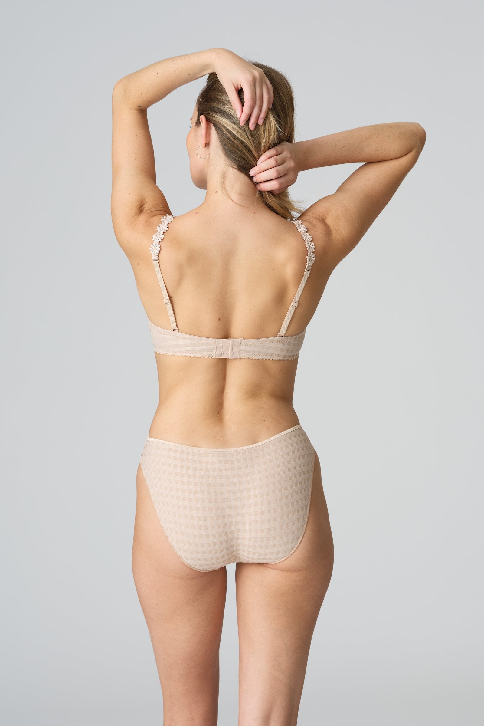 Marie Jo Avero Full Cup Bra styled on model in Caffé Latte