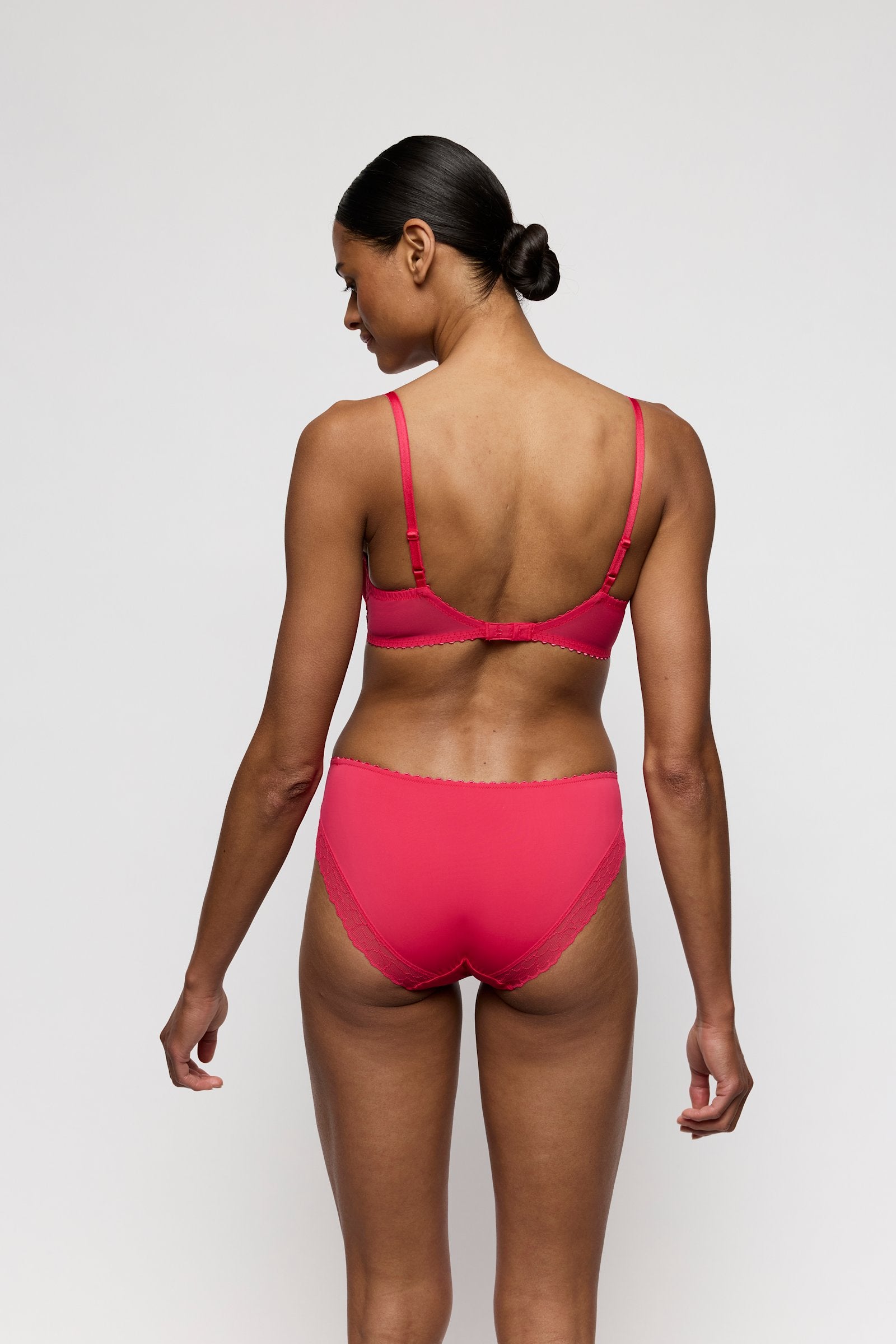 Marie Jo Azelie Full Cup Bra styled on model in Raspberry