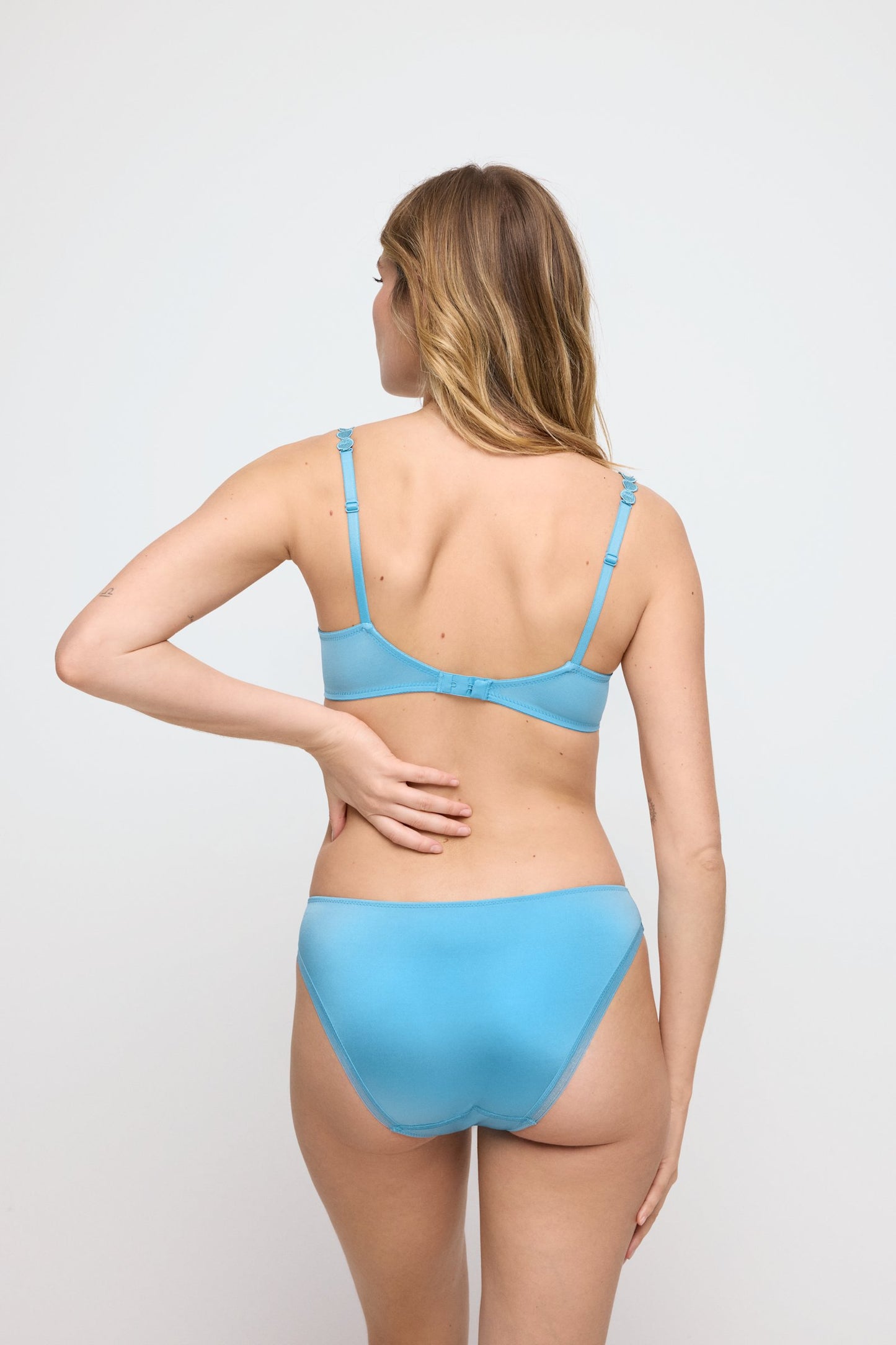 Marie Jo Tom Full Cup Bra styled on model in Azure Delight
