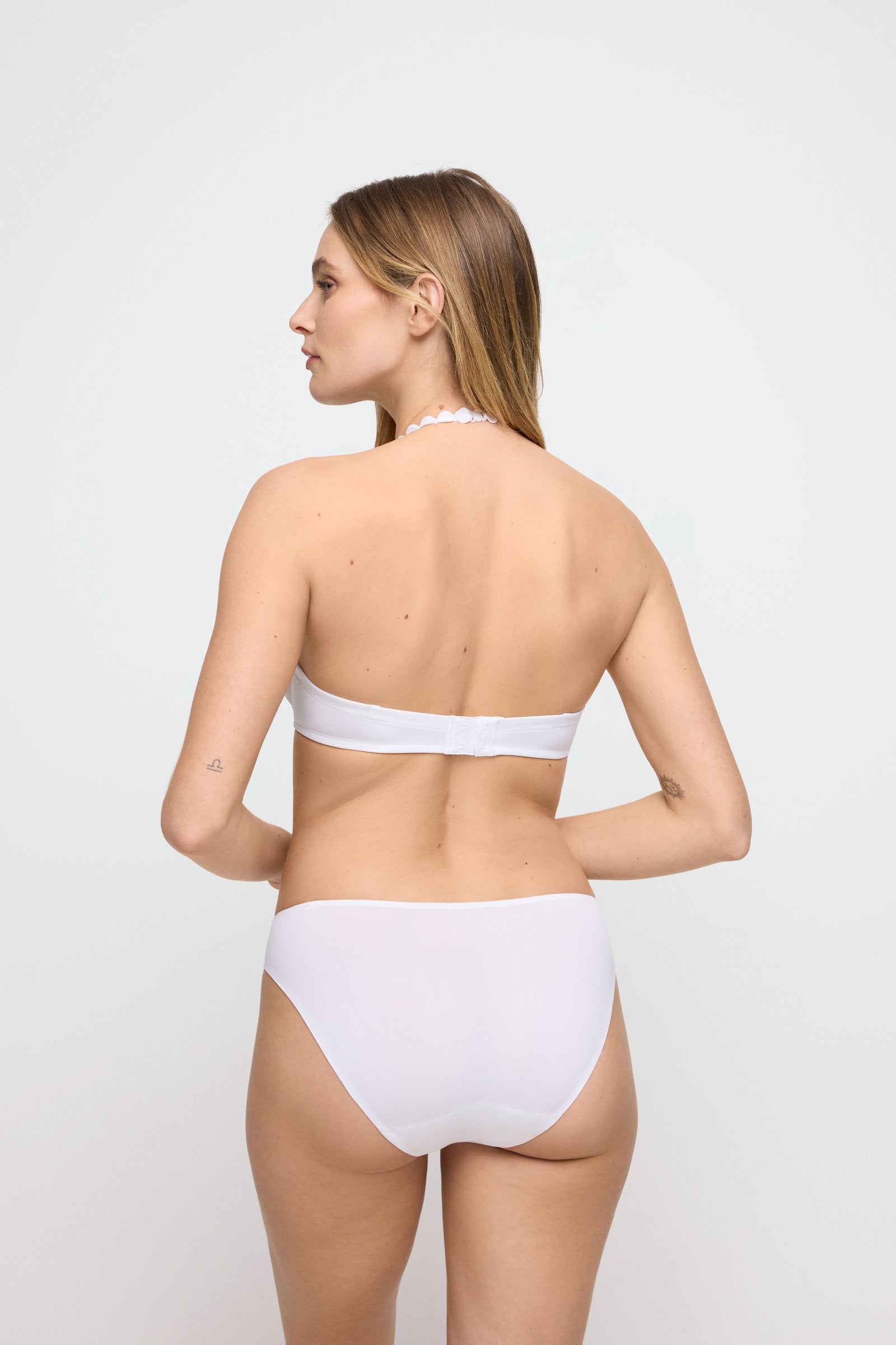 Marie Jo Tom Full Cup Bra styled on model in Natural
