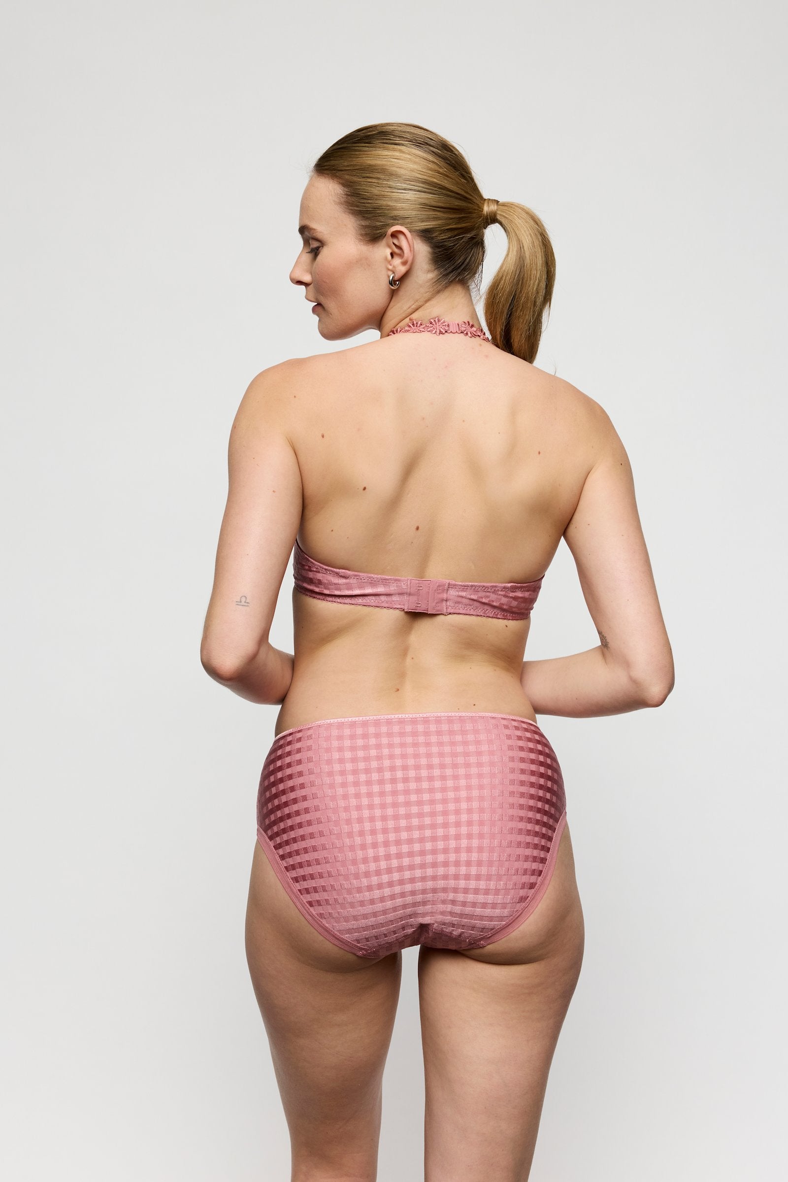 Marie Jo Avero Brief styled on model in Ballet Pink