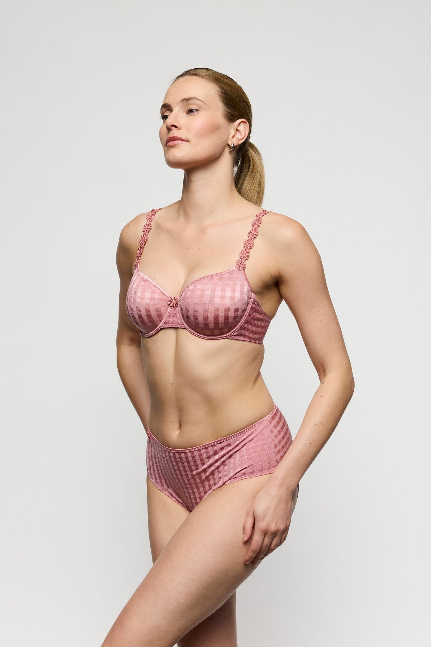 Marie Jo Avero Brief styled on model in Ballet Pink