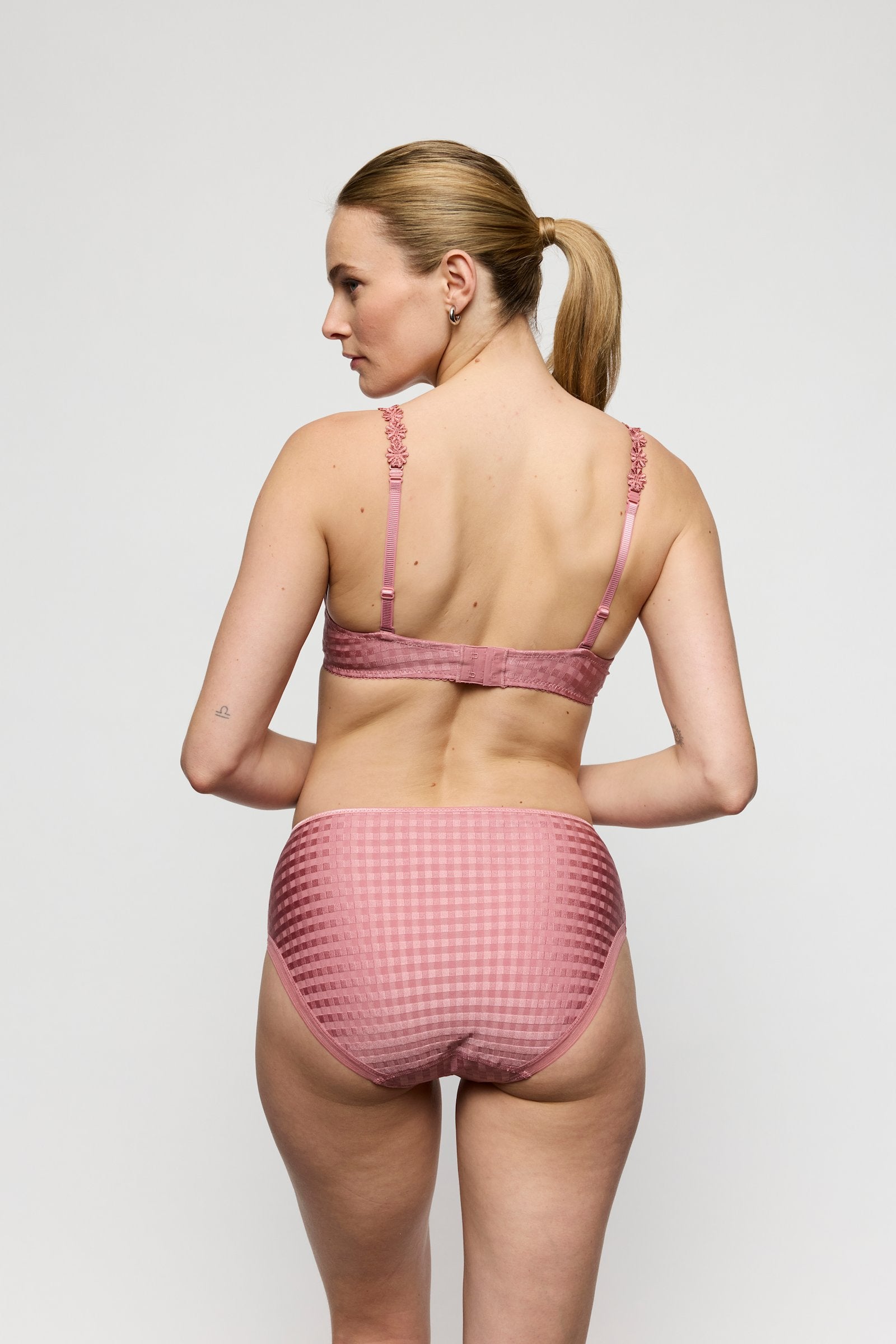 Marie Jo Avero Brief styled on model in Ballet Pink