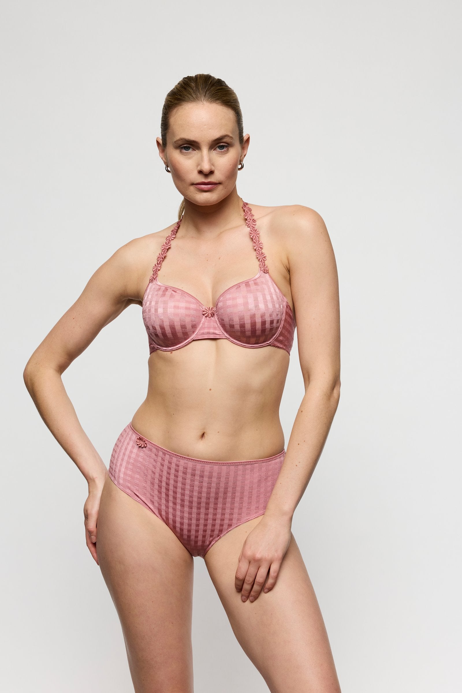 Marie Jo Avero Brief styled on model in Ballet Pink