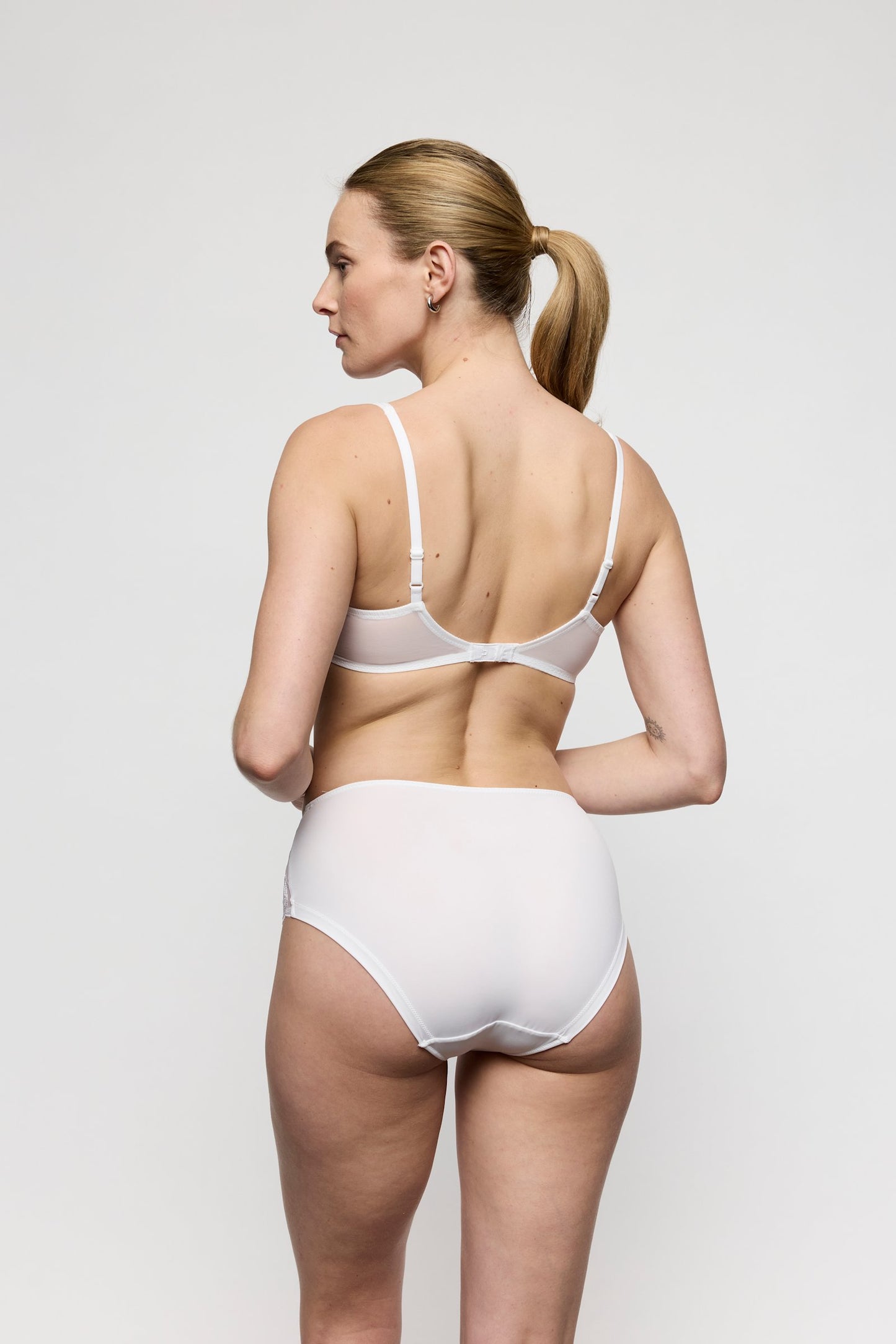 Marie Jo Heleen Full Brief styled on model in White