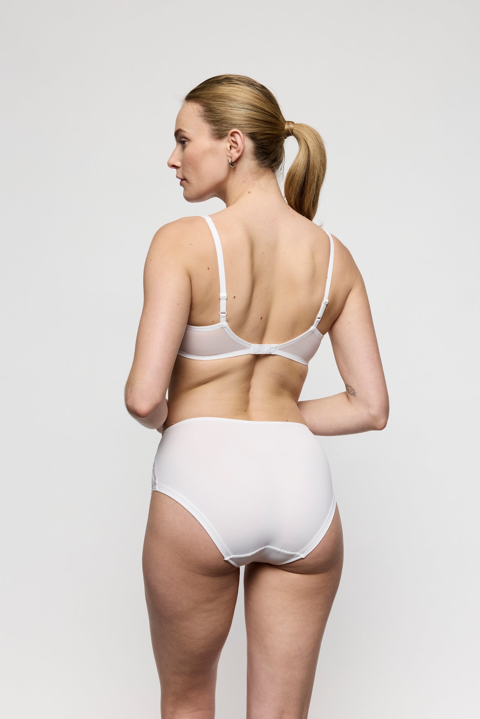 Marie Jo Heleen Full Brief styled on model in White